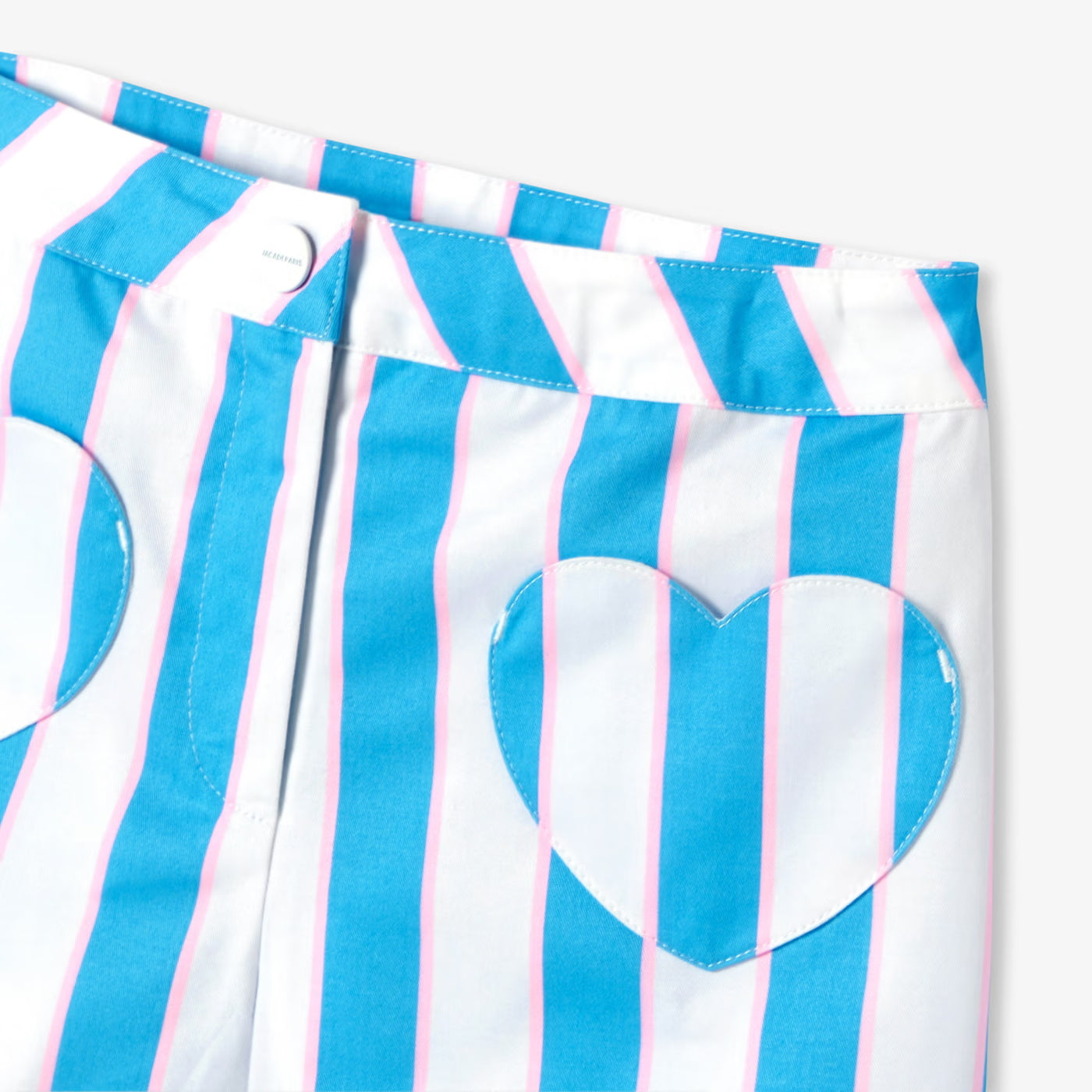 Girl striped twill shorts - bleu/multico