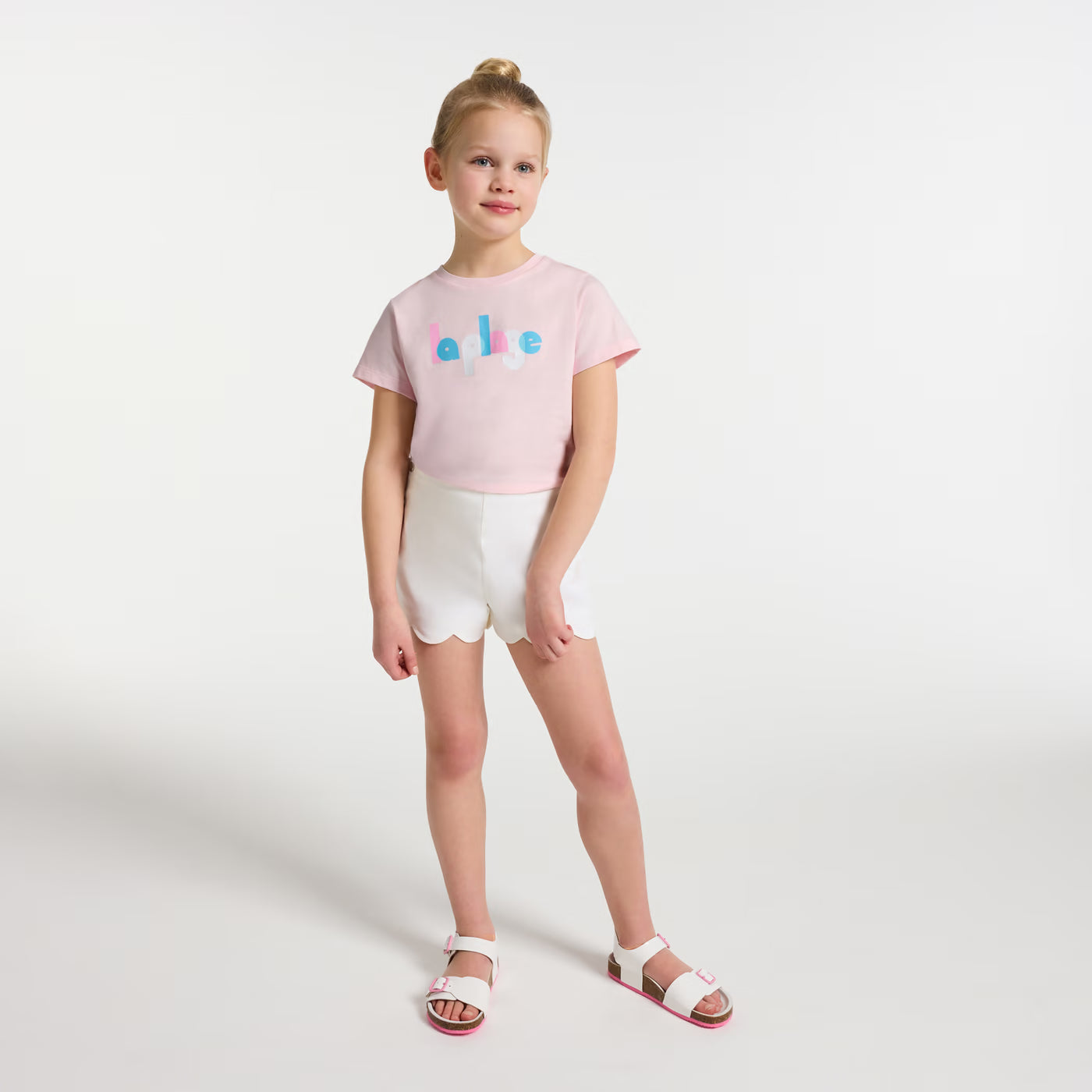 Girl short-sleeved T-shirt - rose poudre jacadi