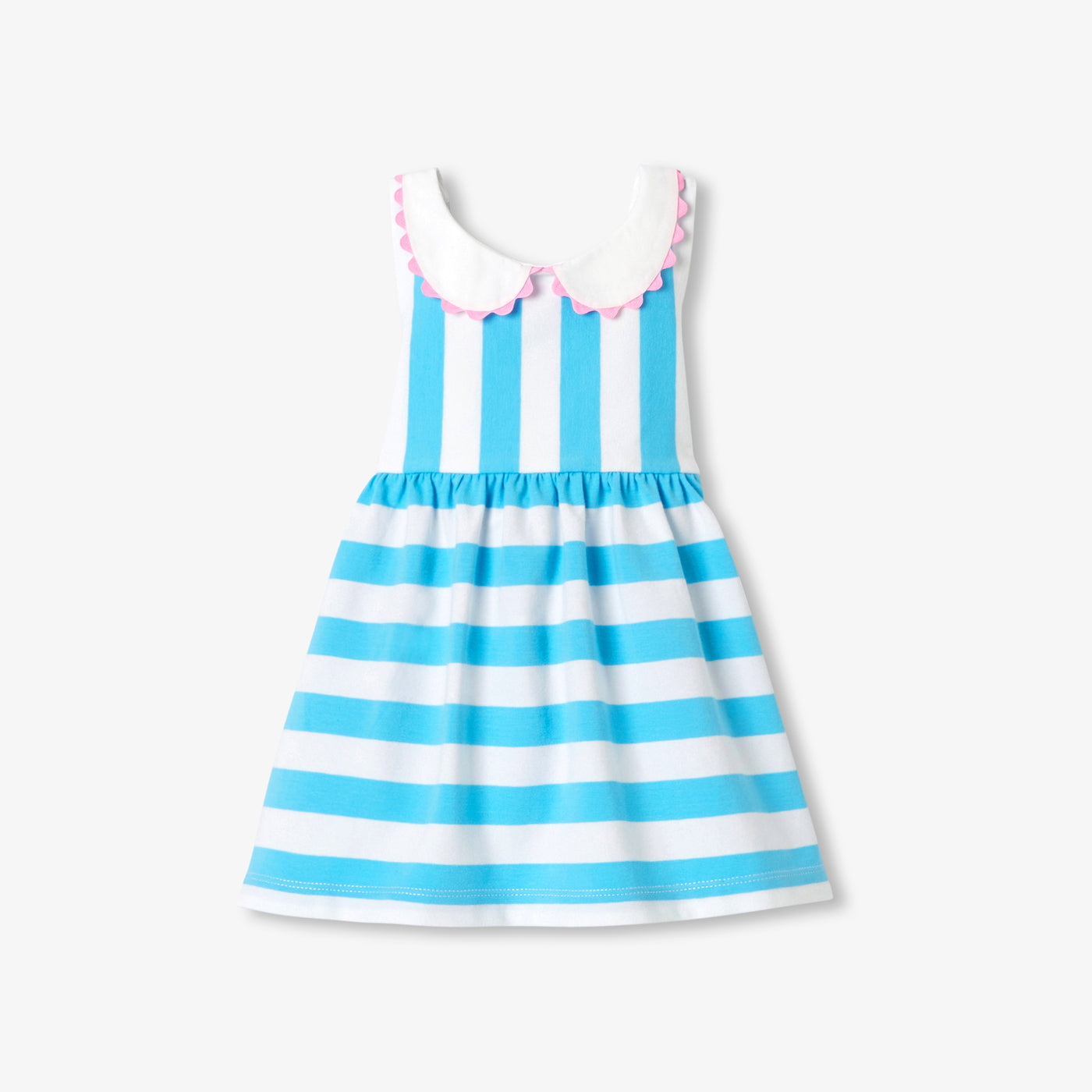 Baby girl sleeveless jersey dress - blanc/bleu