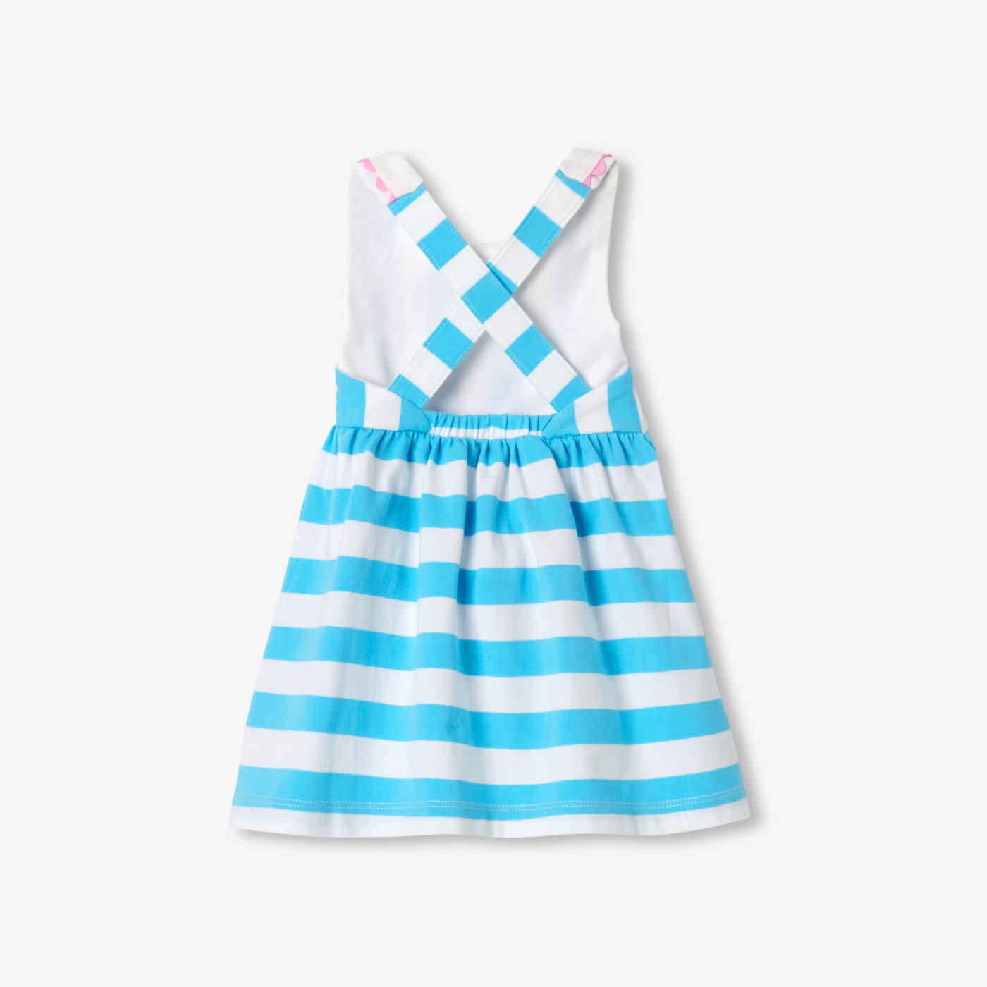 Baby girl sleeveless jersey dress - blanc/bleu
