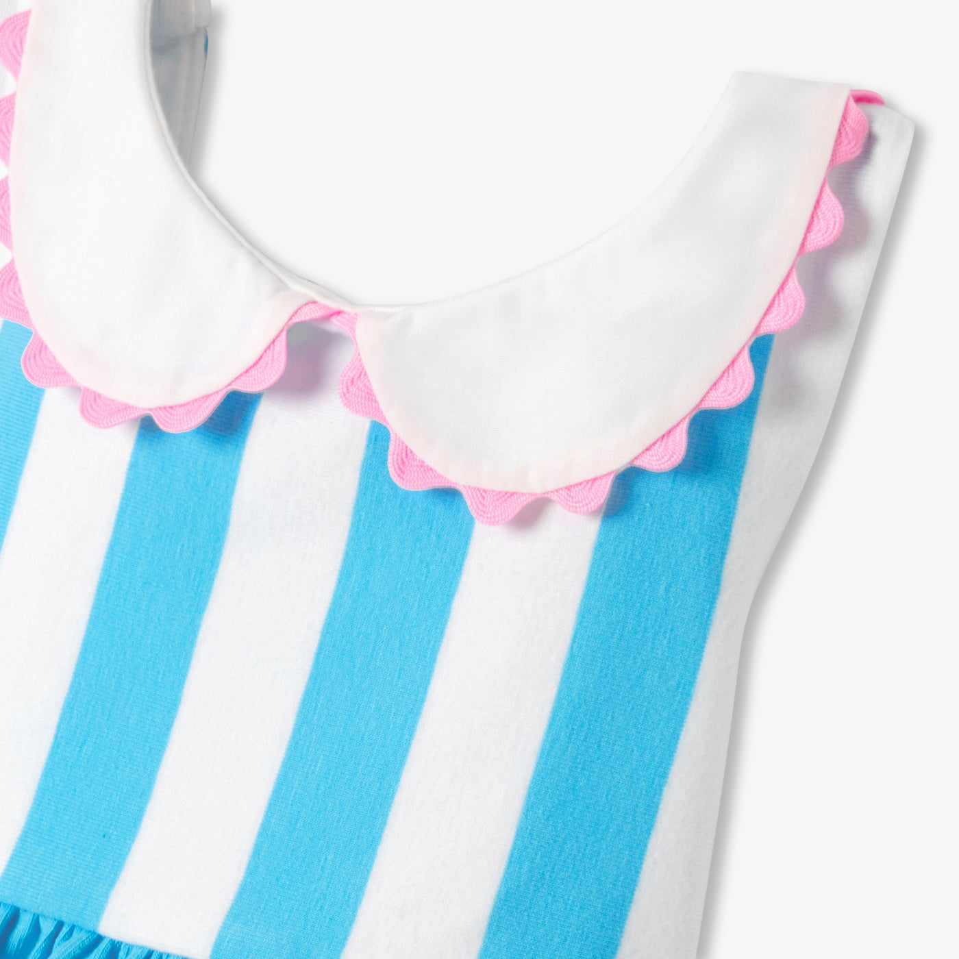 Baby girl sleeveless jersey dress - blanc/bleu