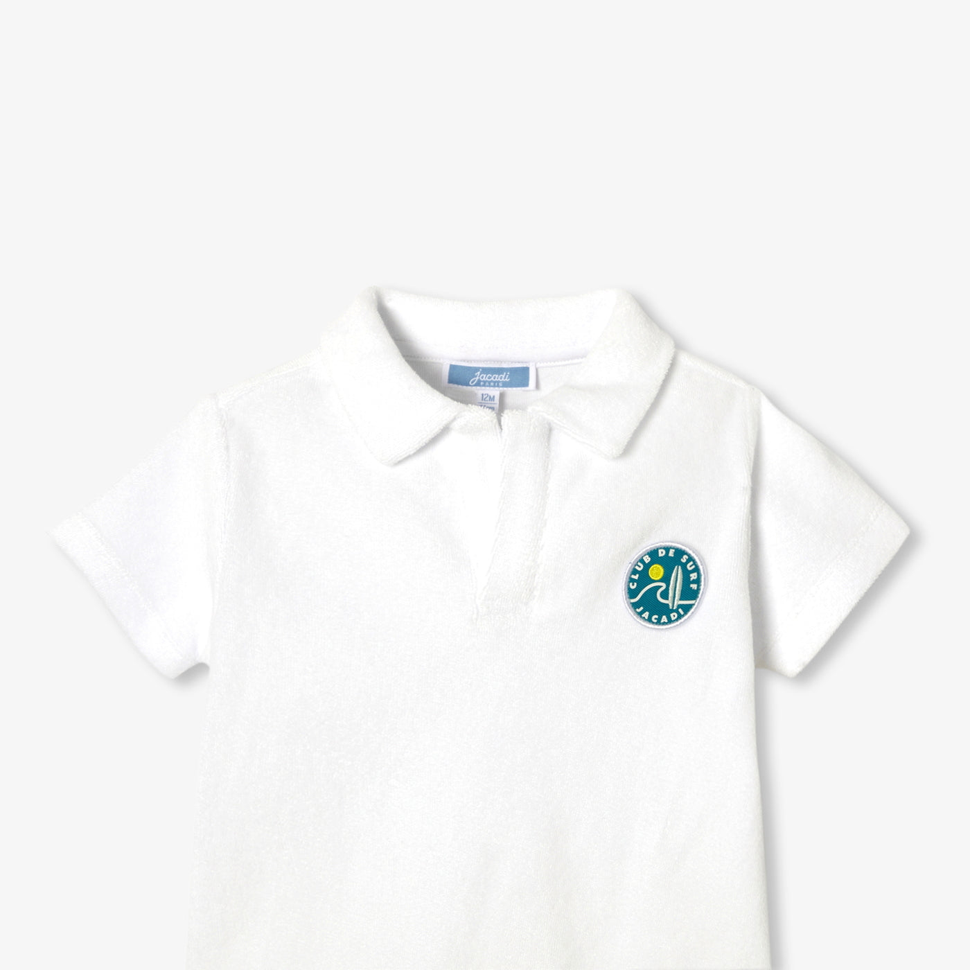 Baby boy terry cotton shorts set - blanc/jaune