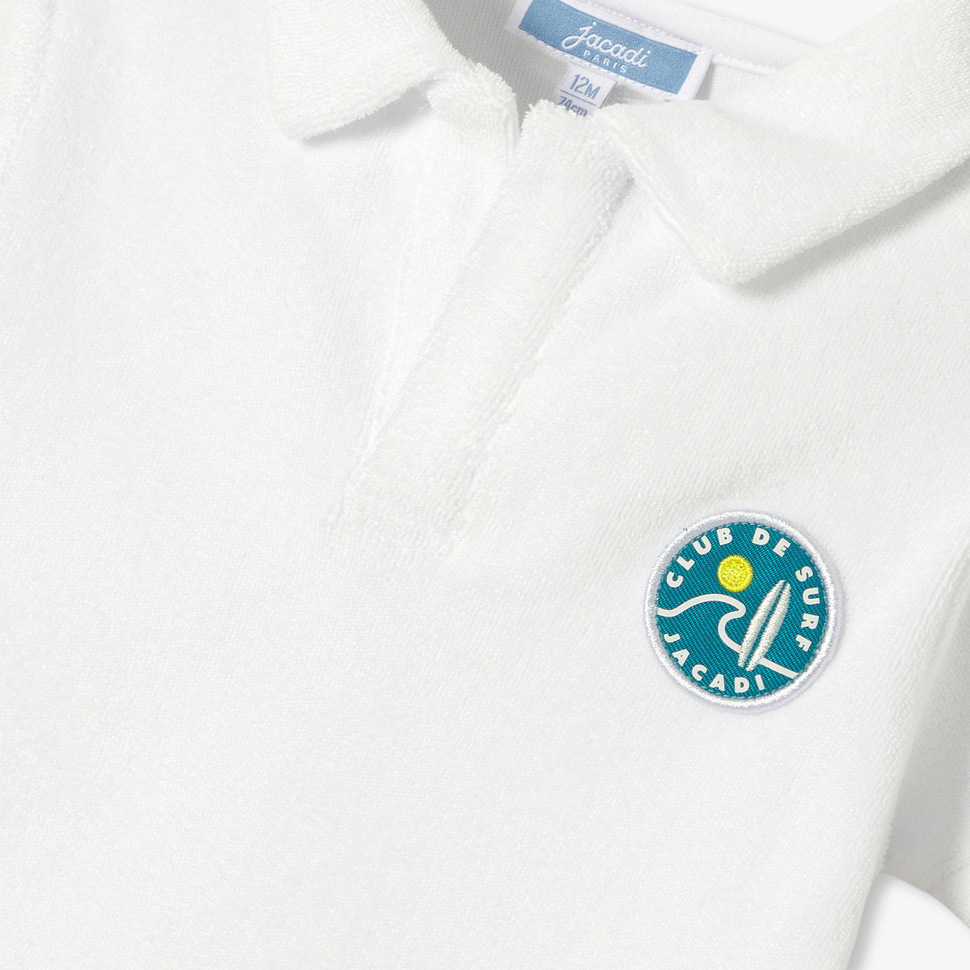 Baby boy terry cotton shorts set - blanc/jaune