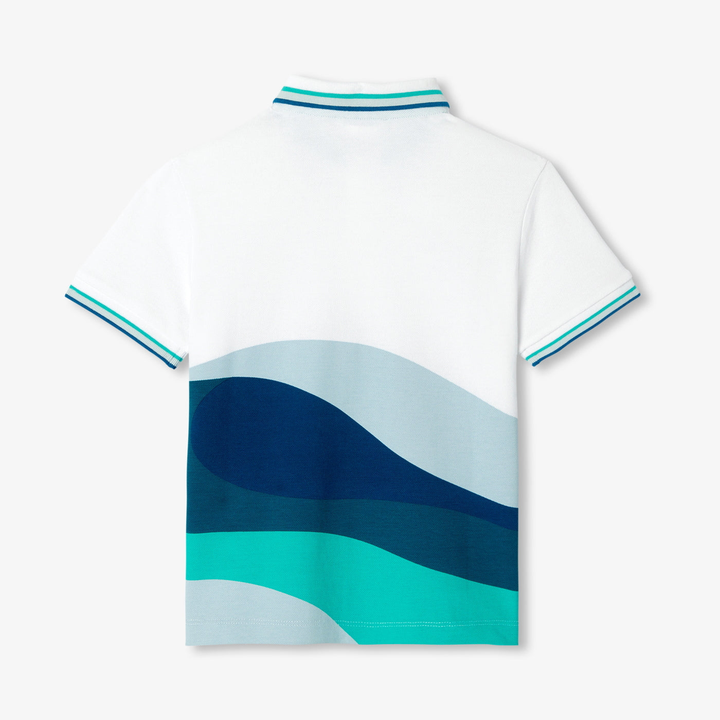 Child cotton polo shirt - blanc/multico