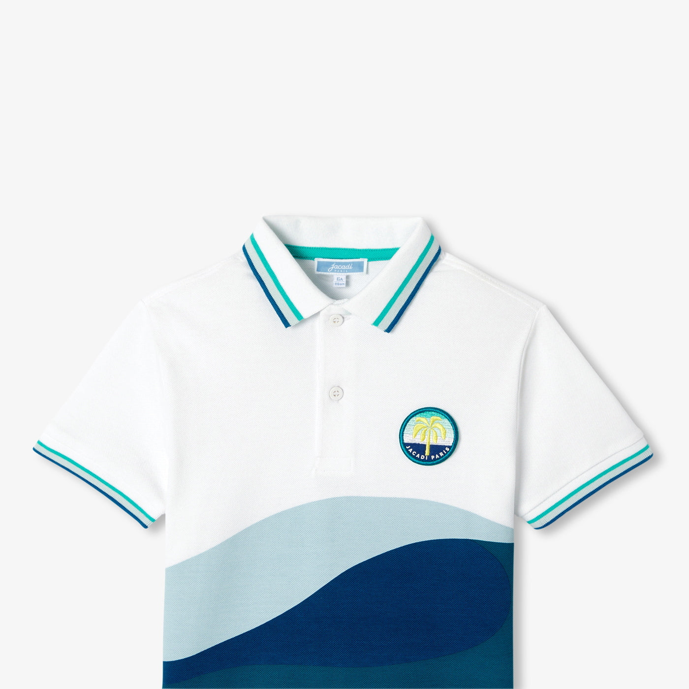 Child cotton polo shirt - blanc/multico