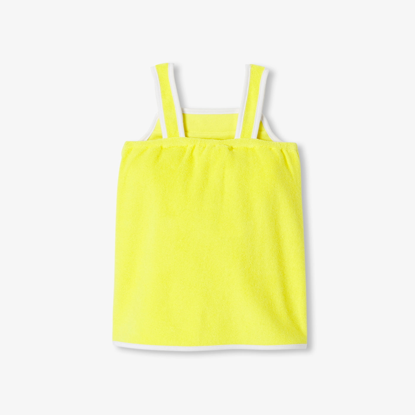 Baby girl sleeveless dress in terry cotton - jaune soleil