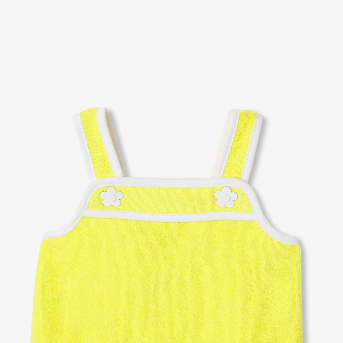 Baby girl sleeveless dress in terry cotton - jaune soleil