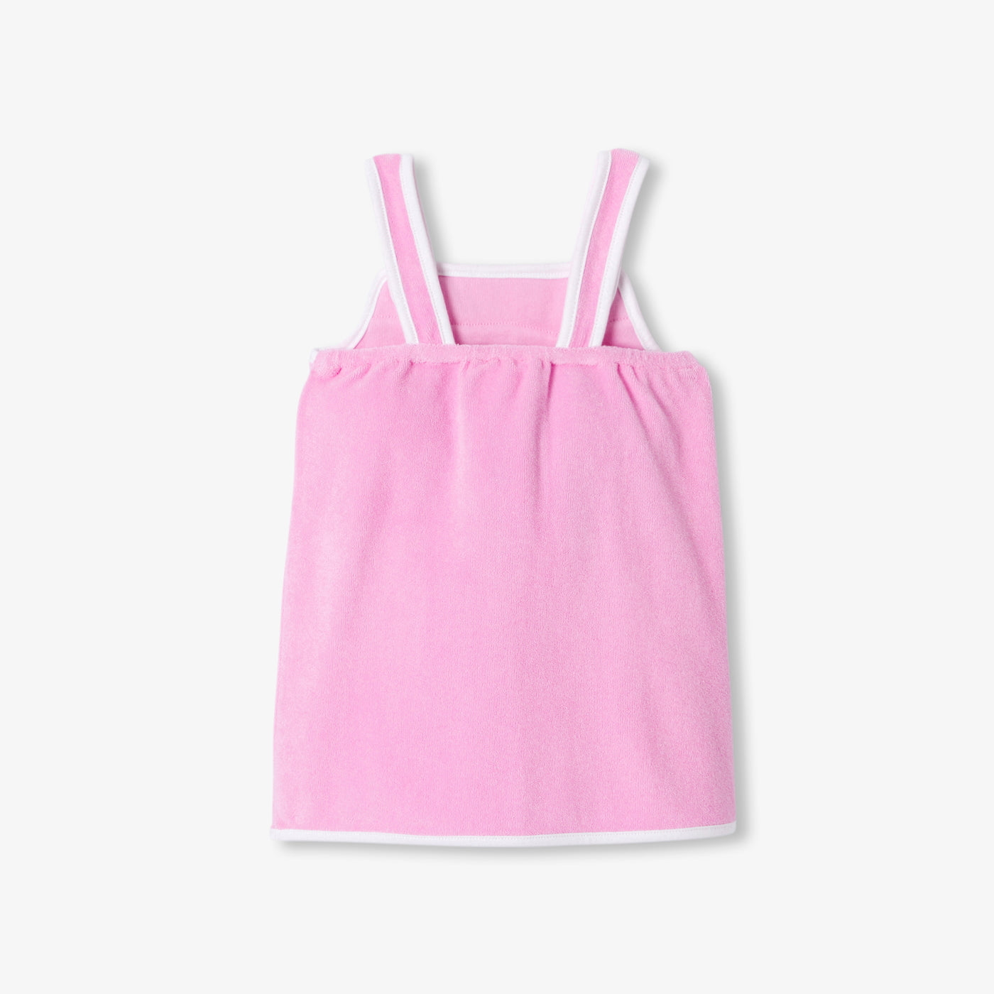 Baby girl sleeveless dress in terry cotton - rose petale