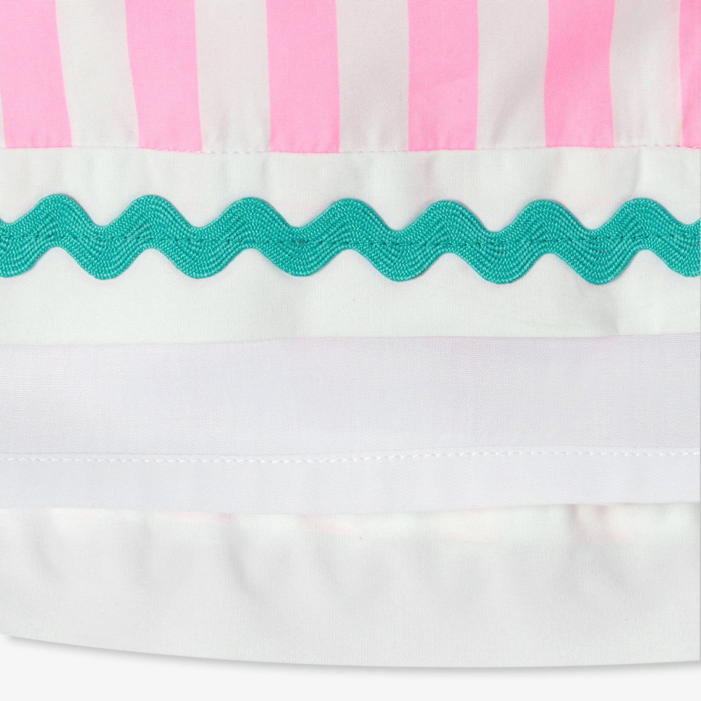 Baby girl striped cotton dress - blanc/rose