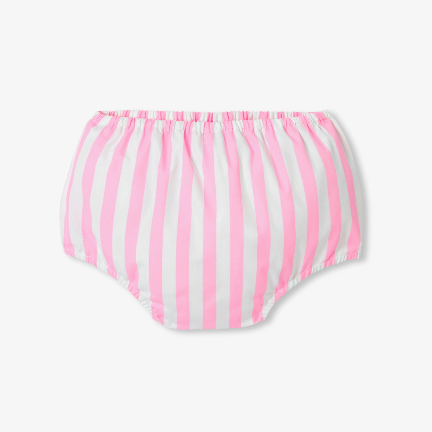 Baby girl striped cotton dress - blanc/rose