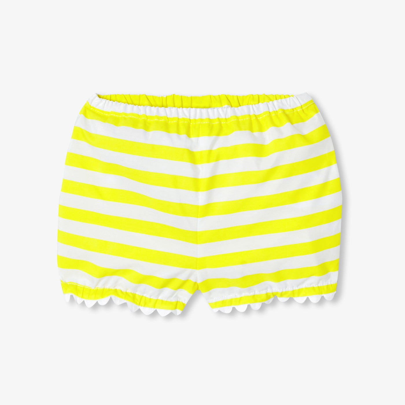 Baby girl striped cotton shorts set - blanc/jaune
