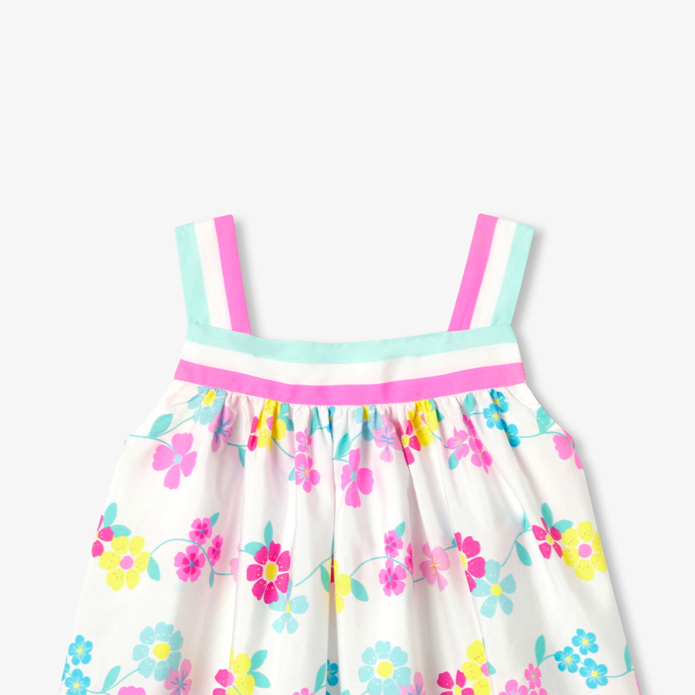 Baby girl poplin blouse with straps - blanc/multico