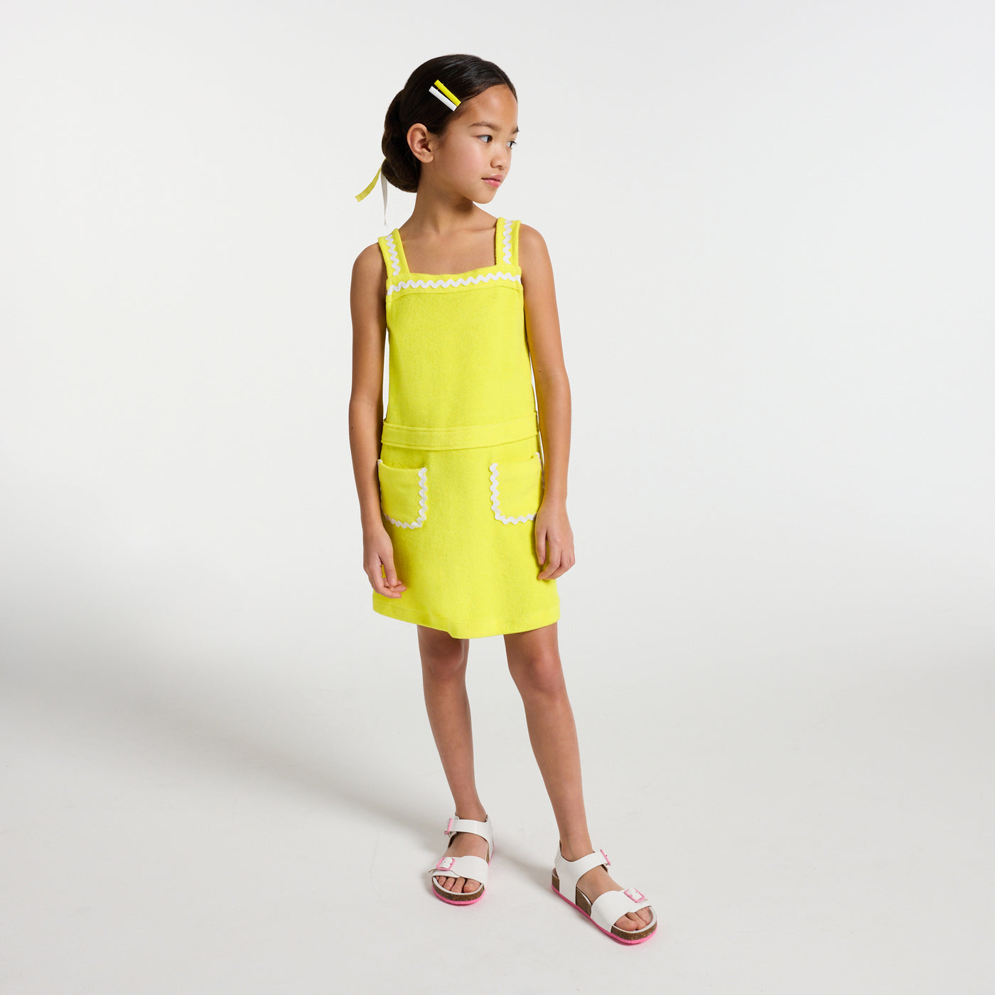 Girl terry cloth dress - jaune soleil