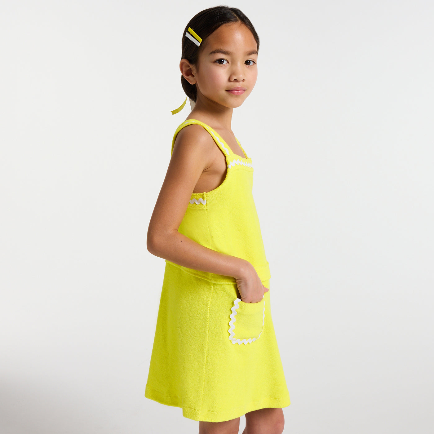 Girl terry cloth dress - jaune soleil