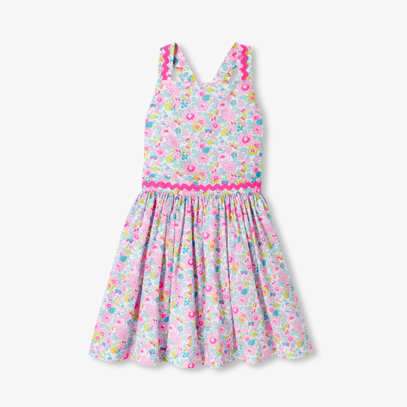 Girl Liberty fabric dress - blanc/multico