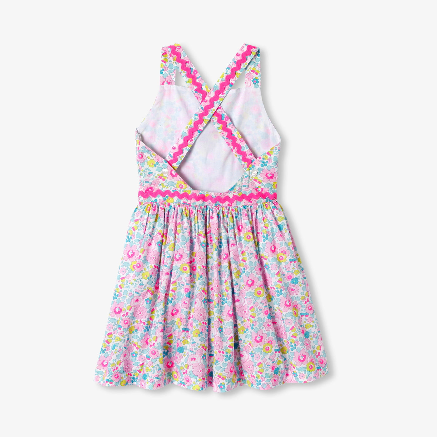 Girl Liberty fabric dress - blanc/multico