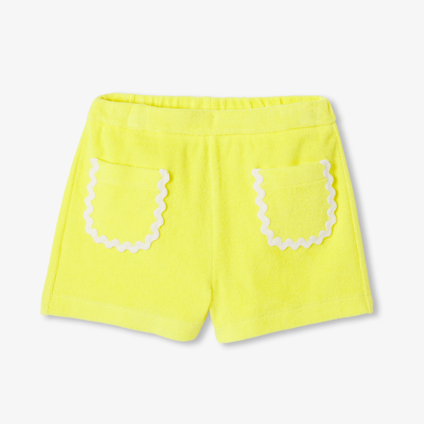 Girl French terry cloth shorts - jaune soleil