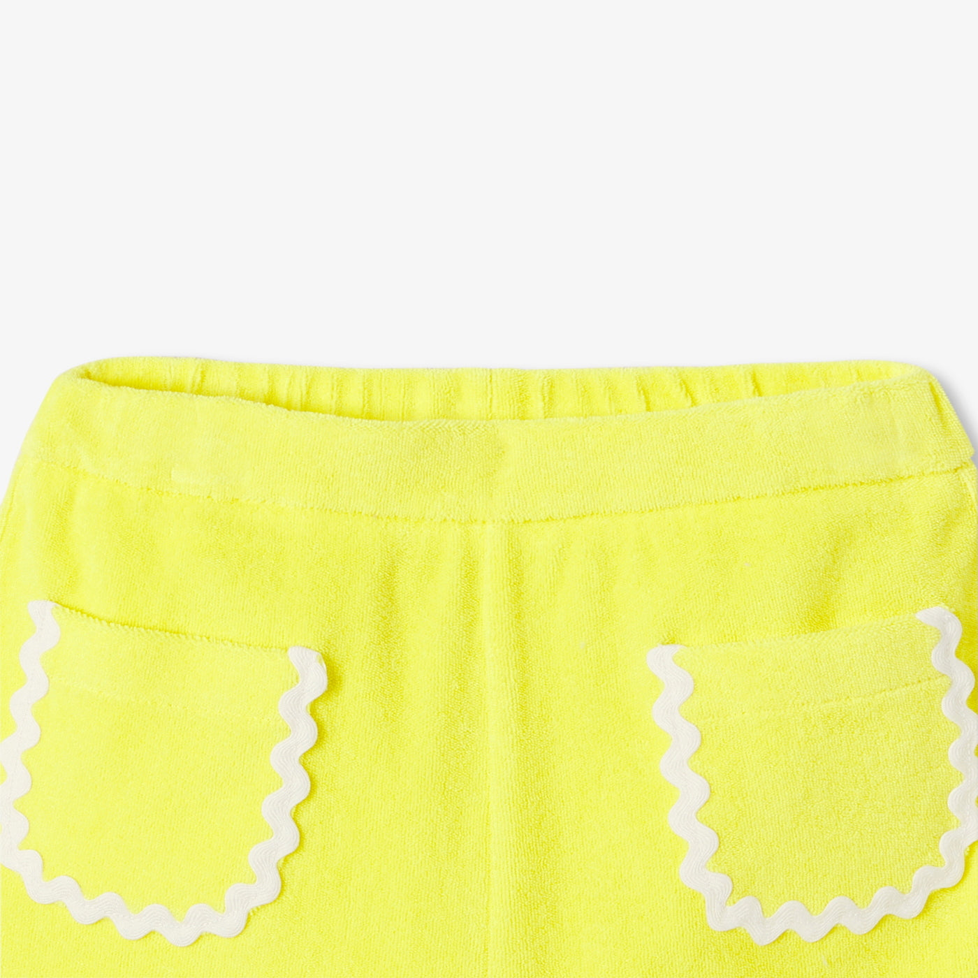 Girl French terry cloth shorts - jaune soleil