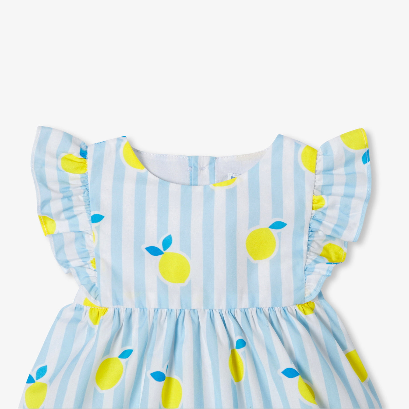 Baby girl dress in cotton poplin - blanc/multico