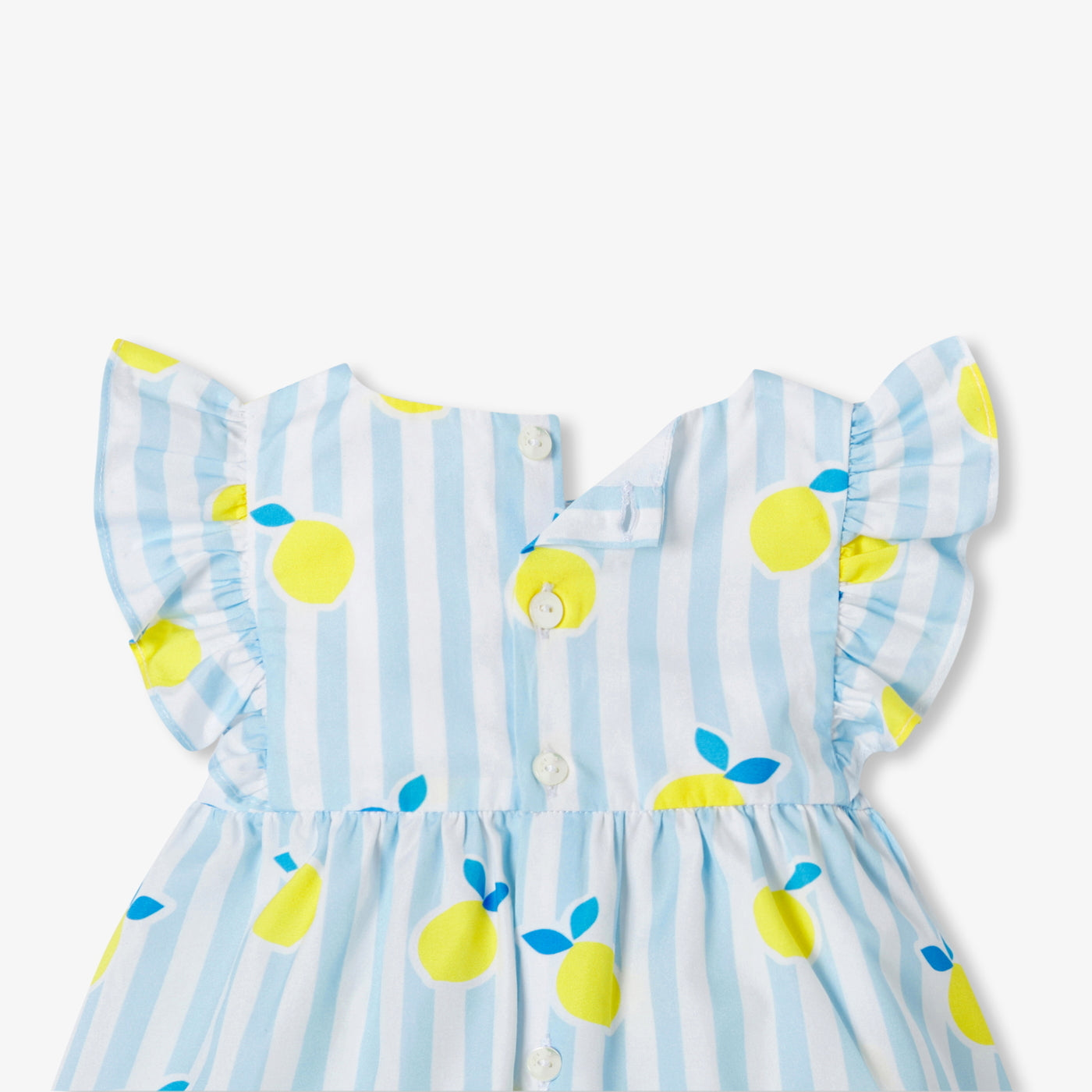 Baby girl dress in cotton poplin - blanc/multico