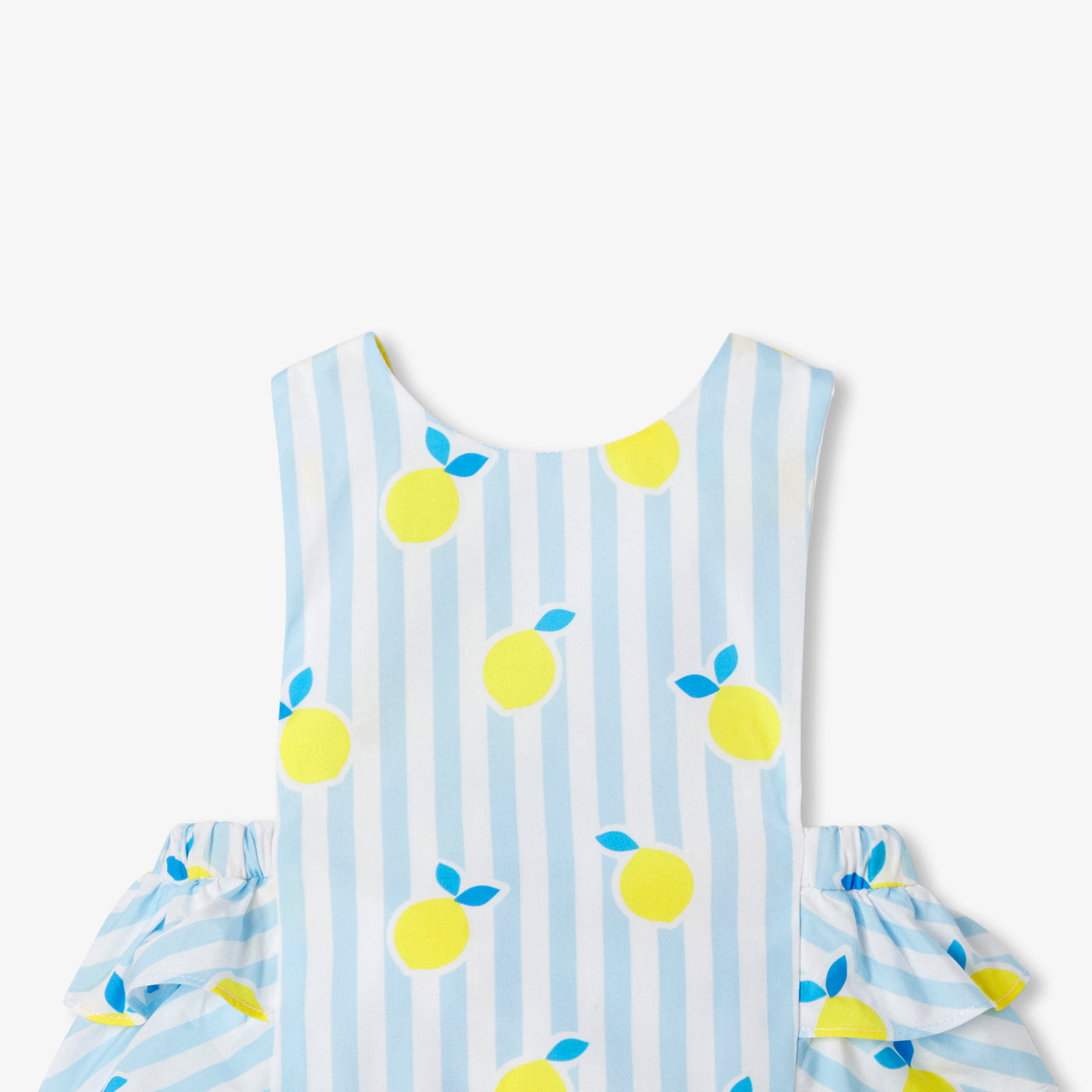 Baby girl poplin romper - blanc/multico