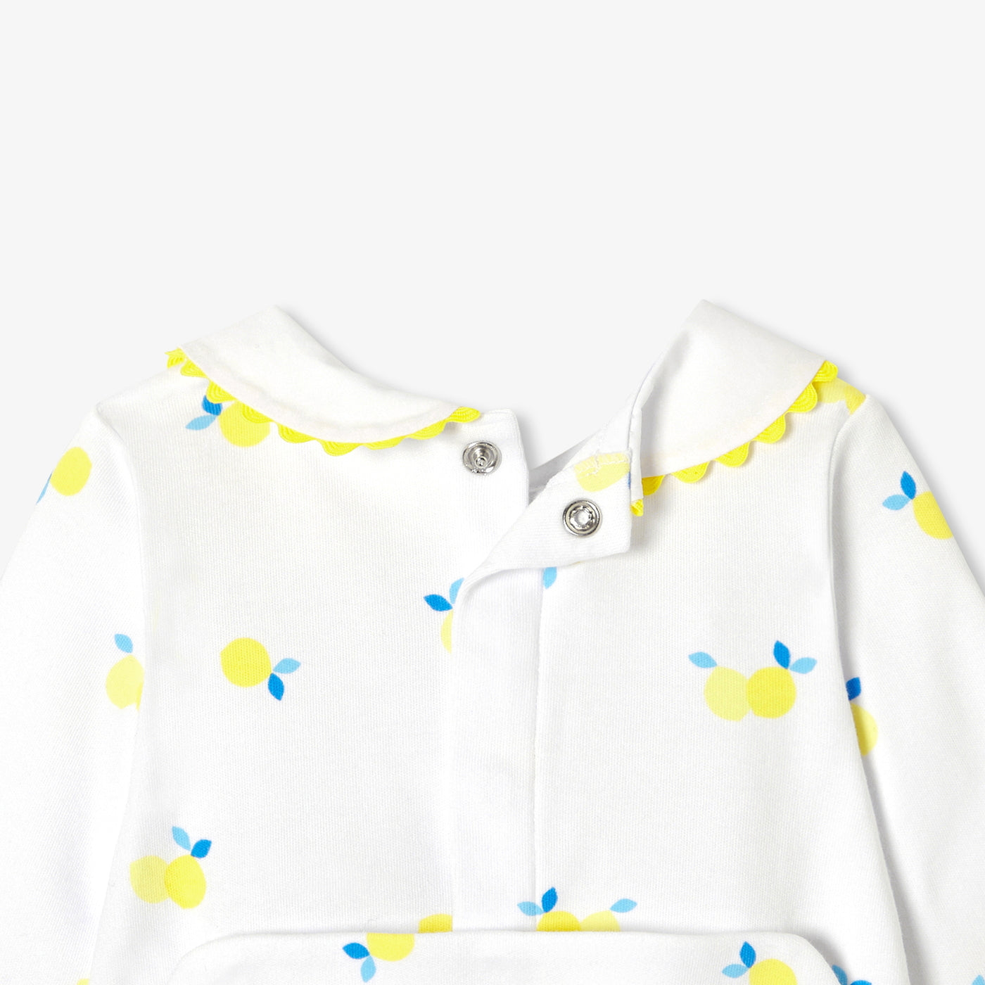 Baby girl pyjamas in interlock cotton - blanc/multico