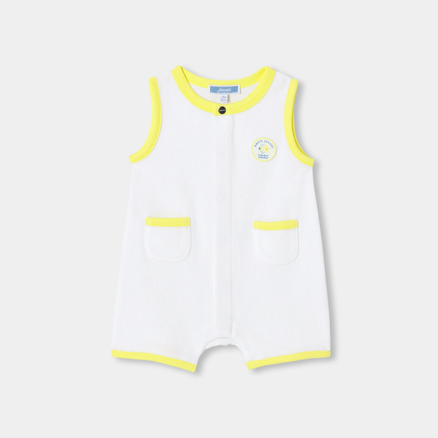 Baby boy French terry romper - blanc jacadi