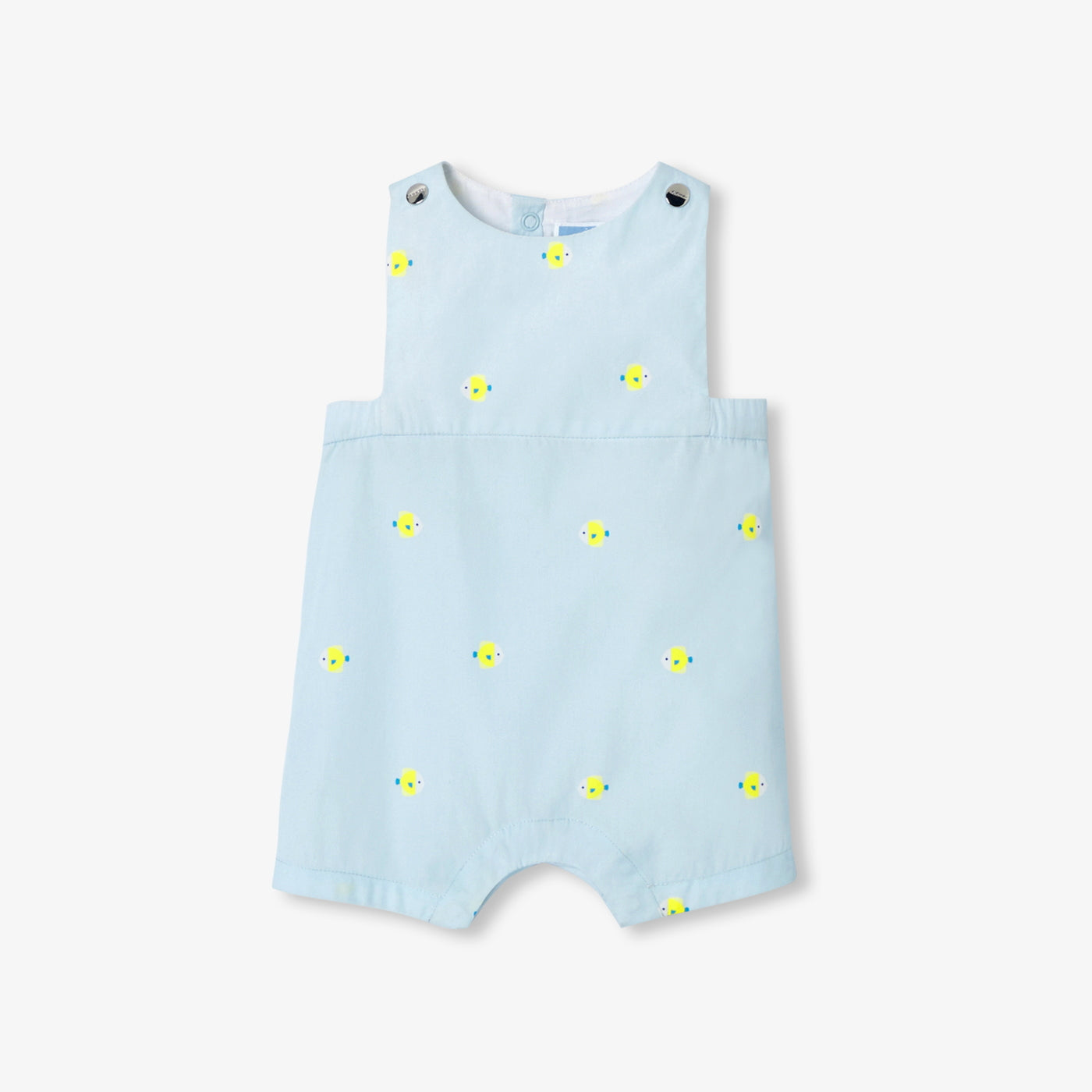 Baby boy poplin romper - bleu/multico