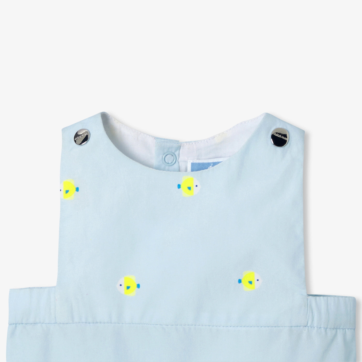Baby boy poplin romper - bleu/multico