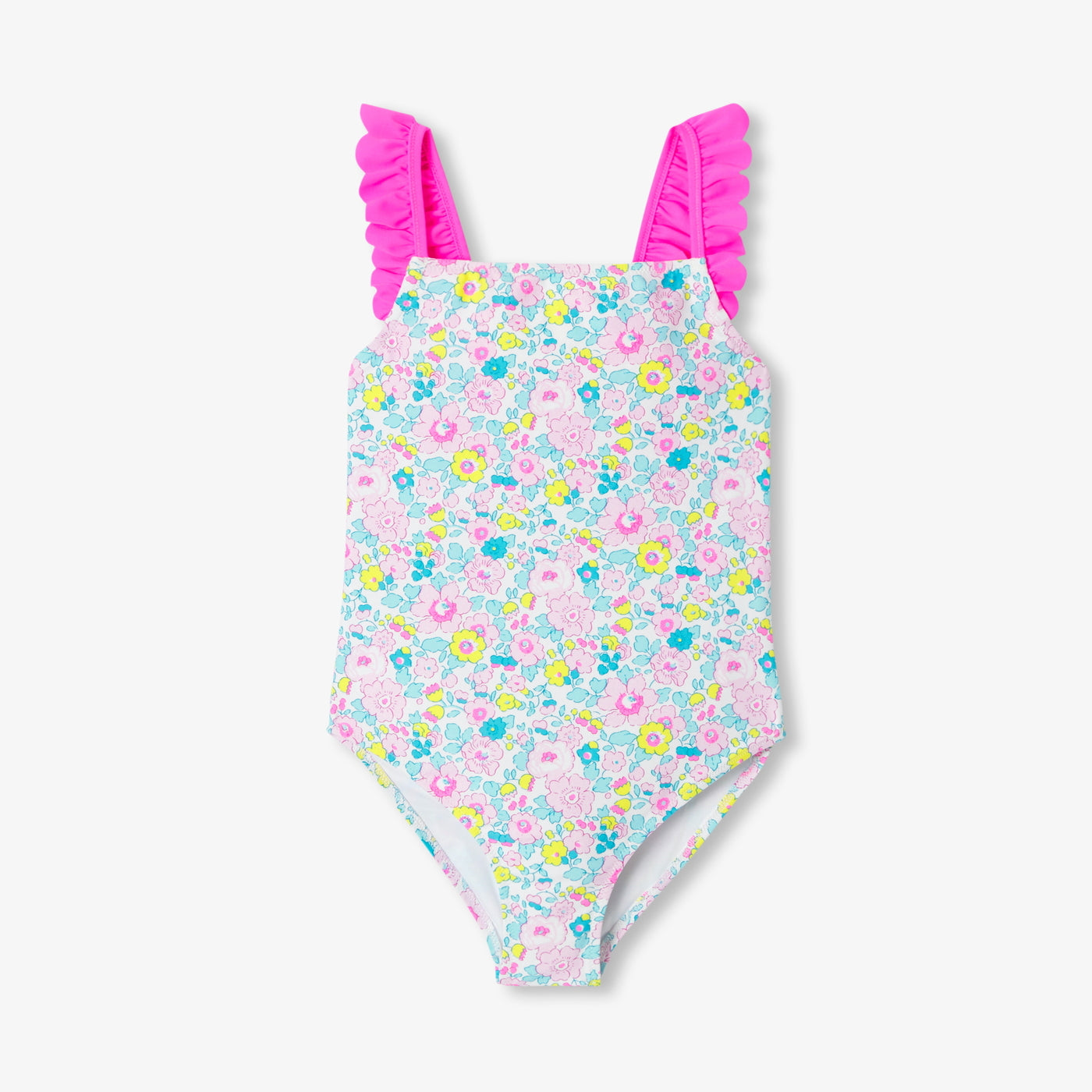 Girl one-piece swimsuit in Liberty fabric - multico