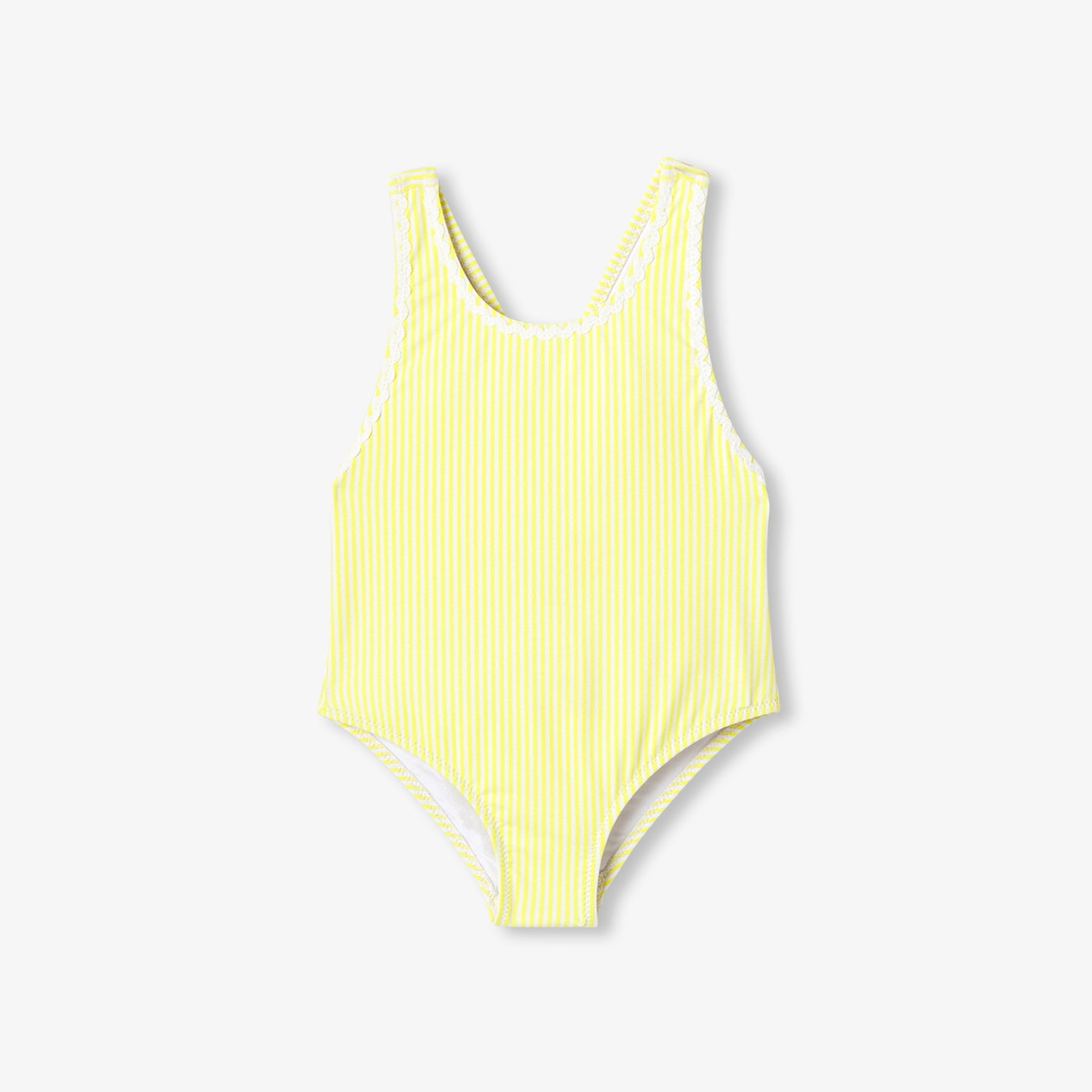 Baby girl striped one-piece swimsuit - jaune/blanc