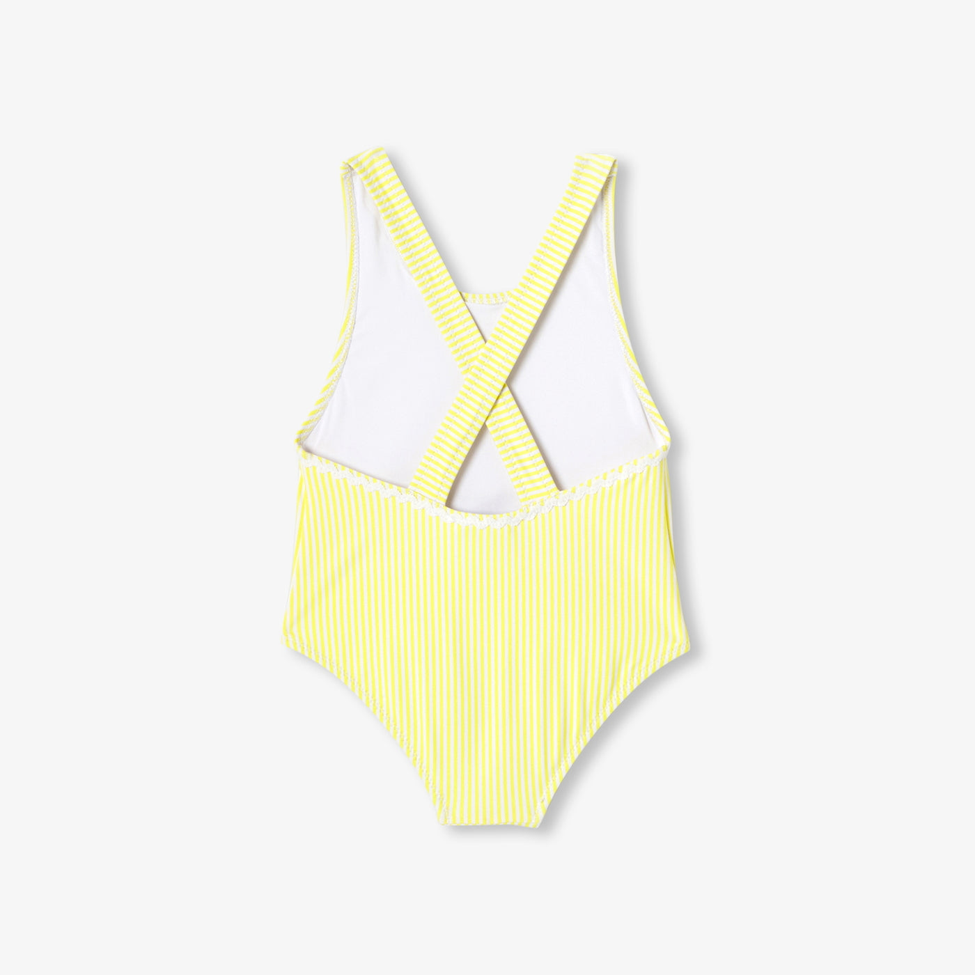 Baby girl striped one-piece swimsuit - jaune/blanc