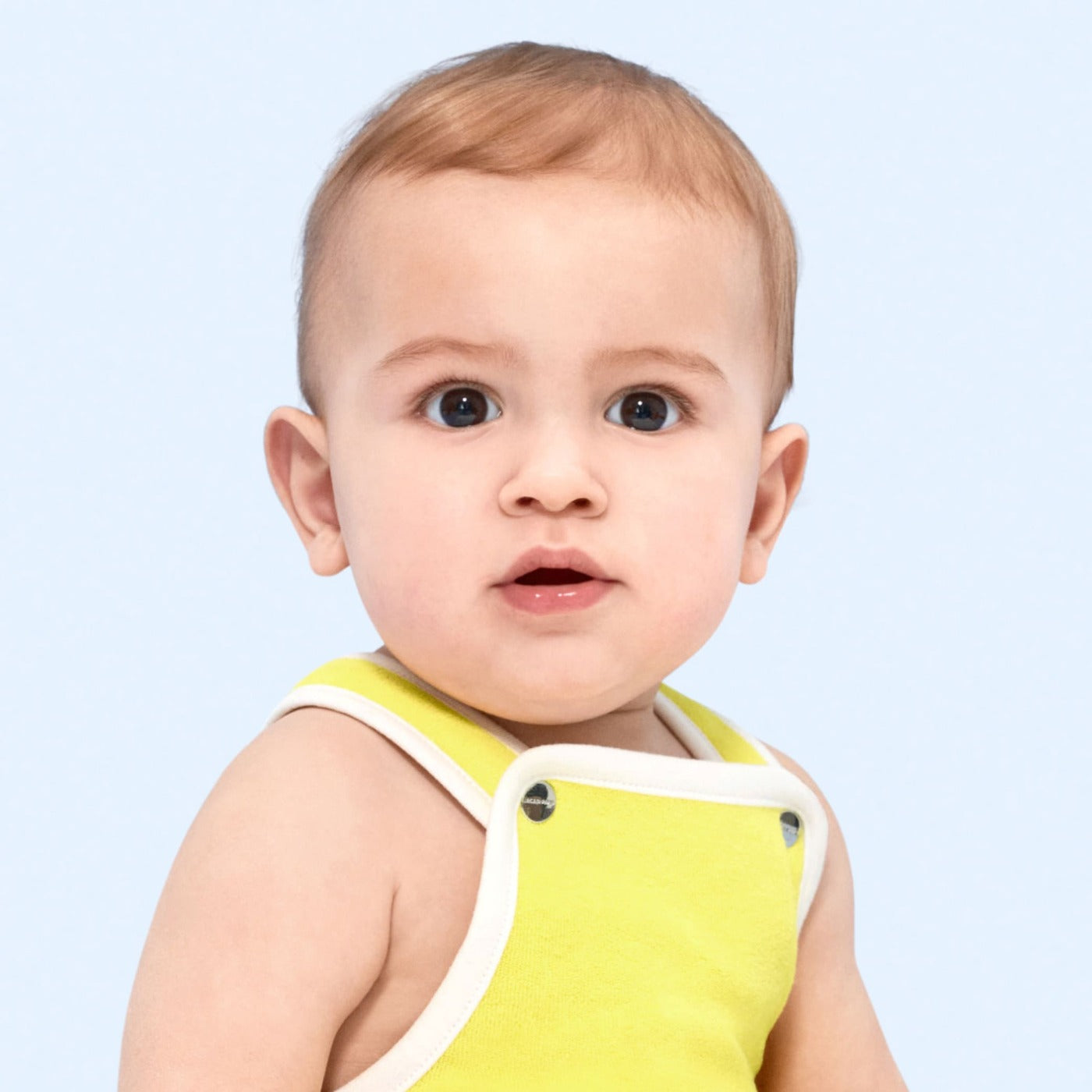 Baby romper in French terry - jaune soleil