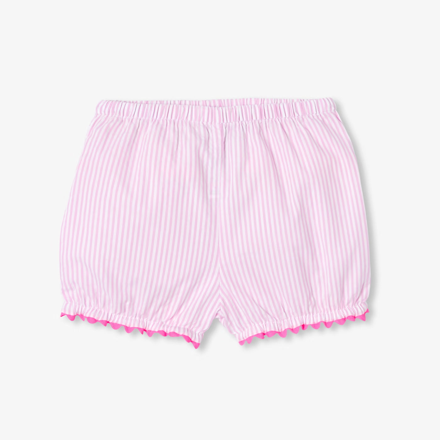 Baby girl striped cotton shorts set - blanc/rose