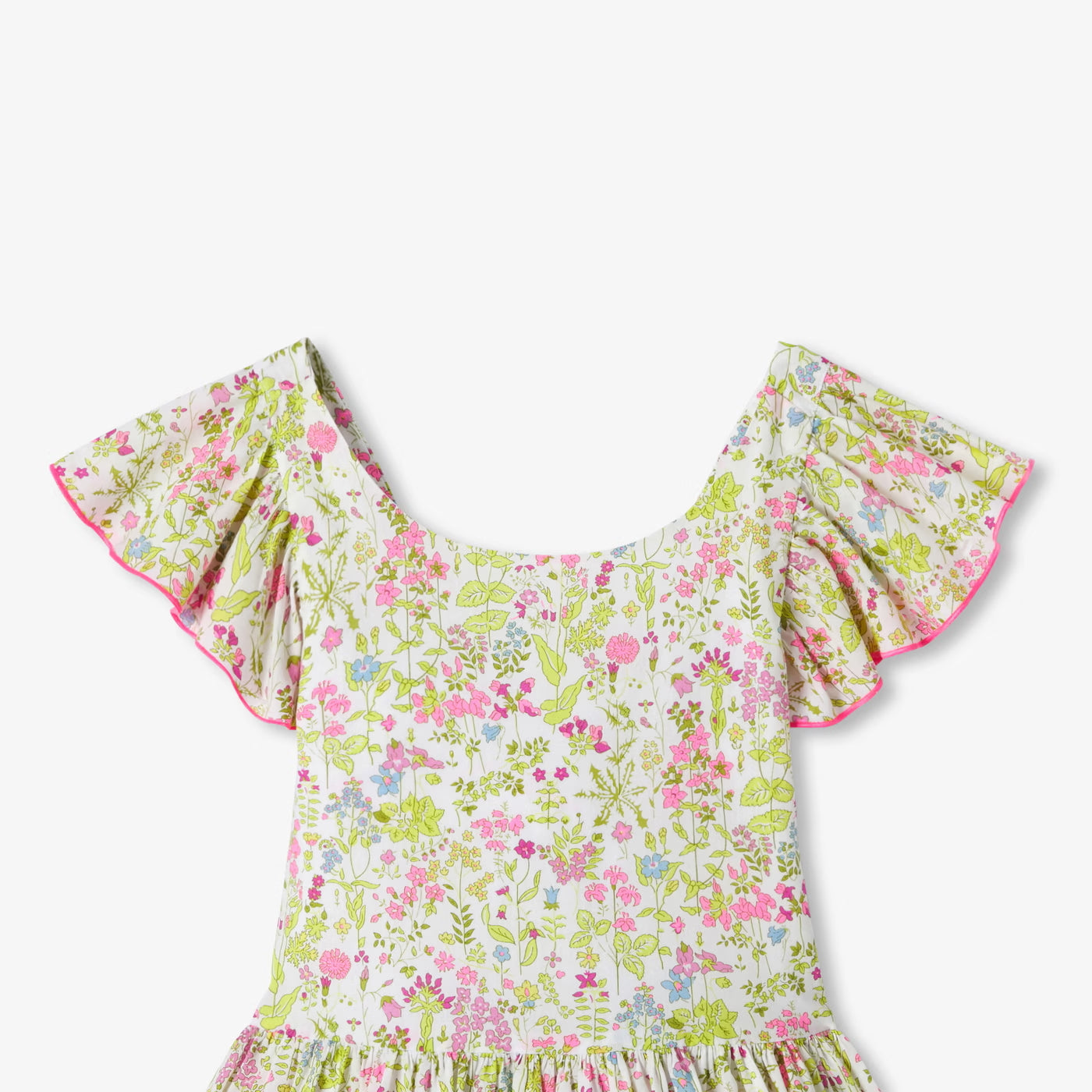 Girl halter neck dress in Liberty fabric - blanc/multico