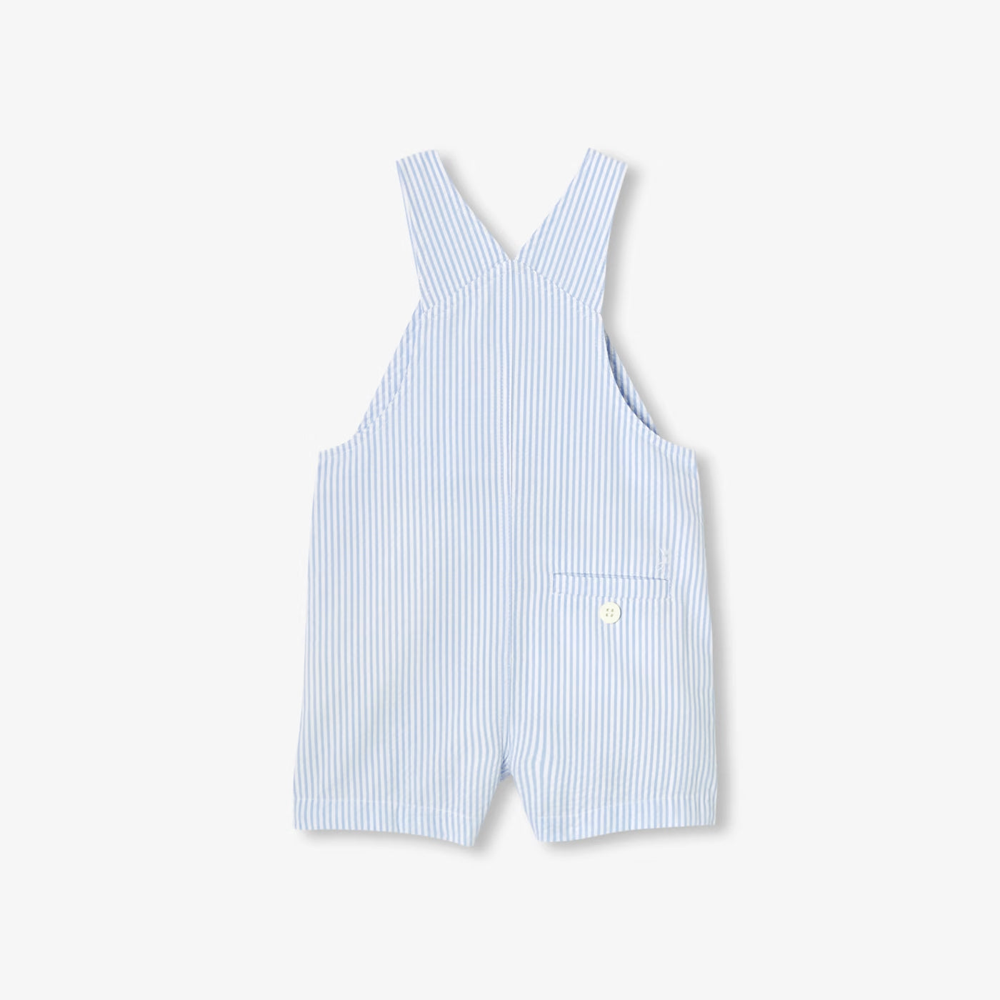 Baby boy seersucker dungaree shorts - blanc/ciel