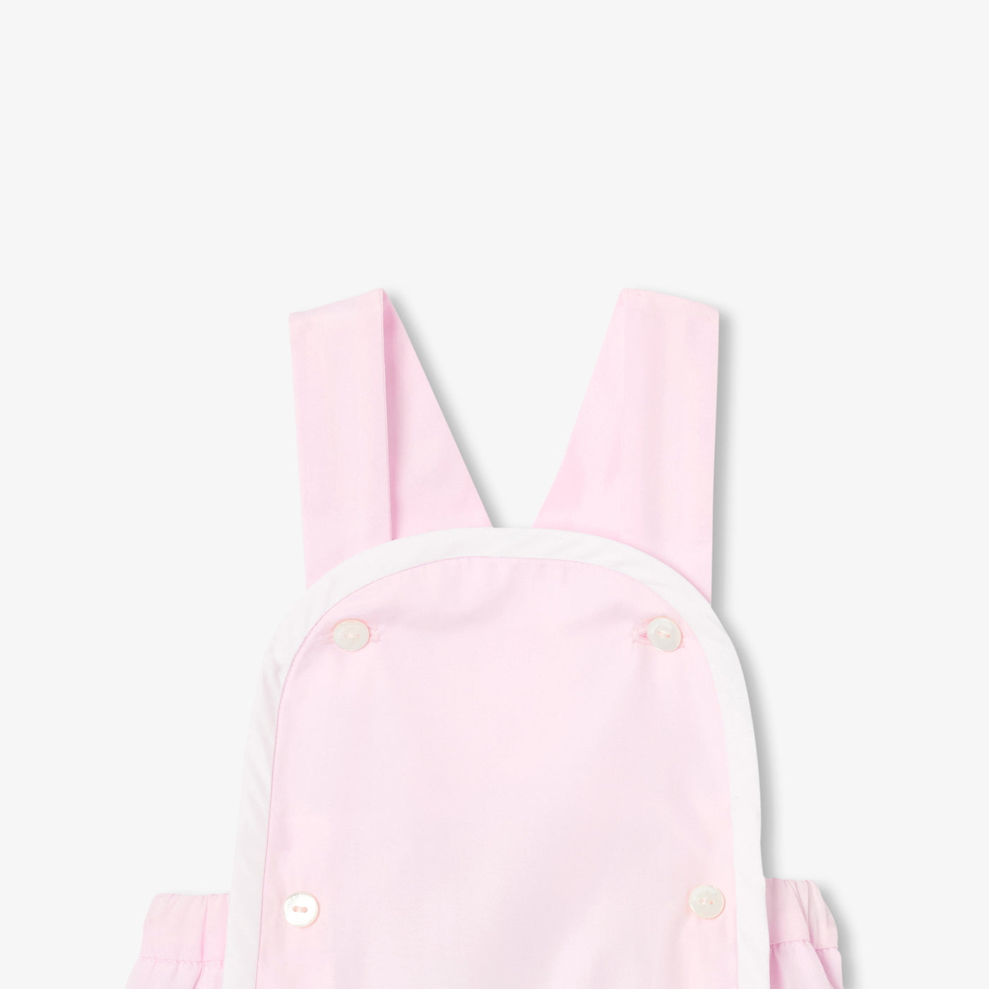 Baby girl romper in cotton poplin - rose/blanc