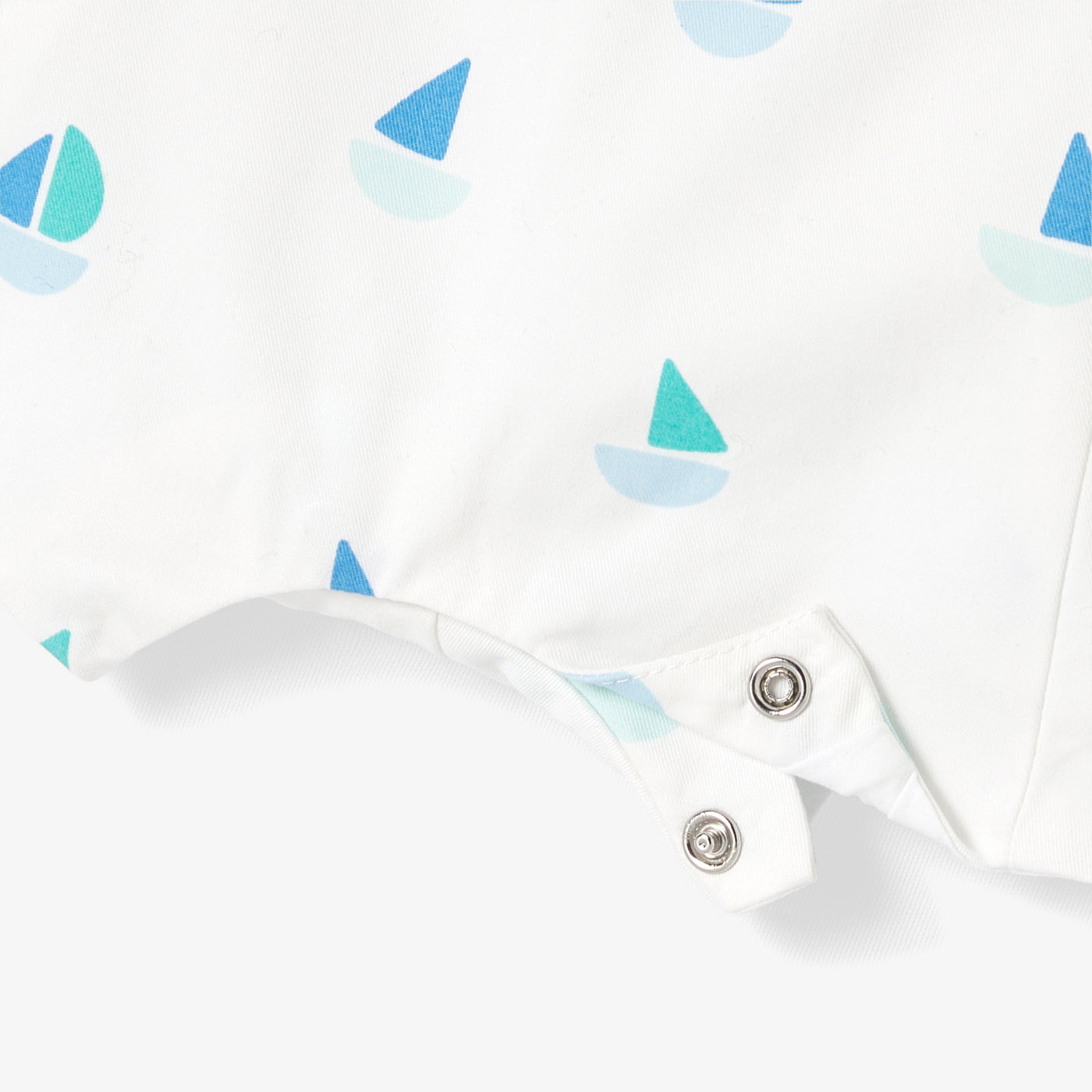 Baby boy short dungarees in cotton canvas - blanc/multico