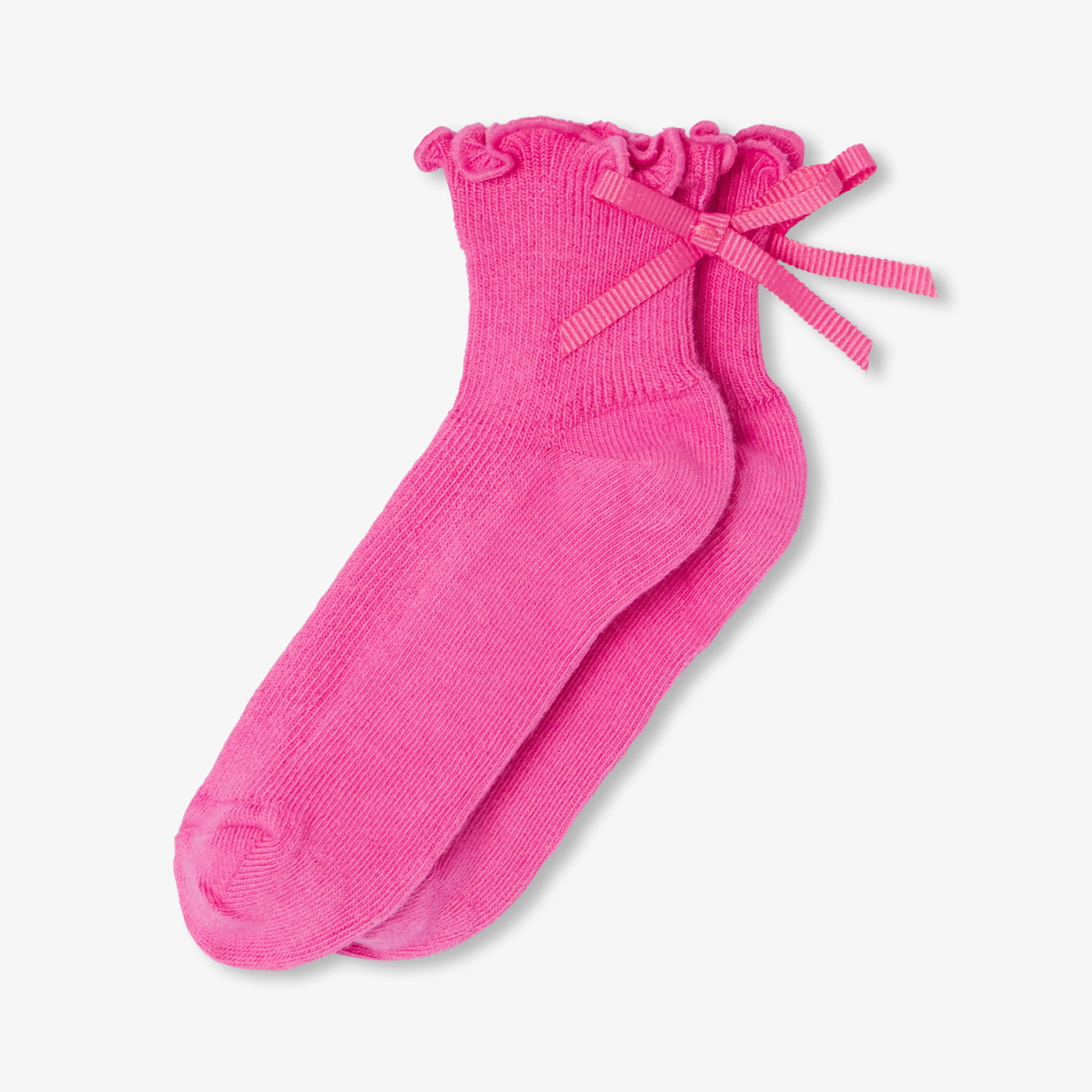Girl socks with small bow - rose bubble
