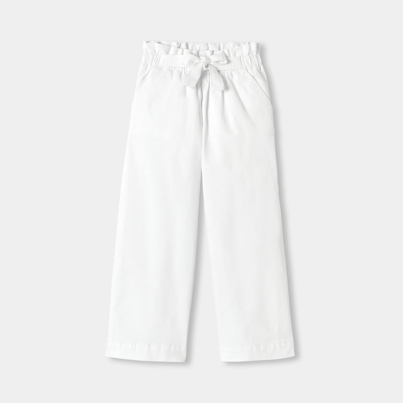 Girl wide-leg twill trousers - blanc jacadi