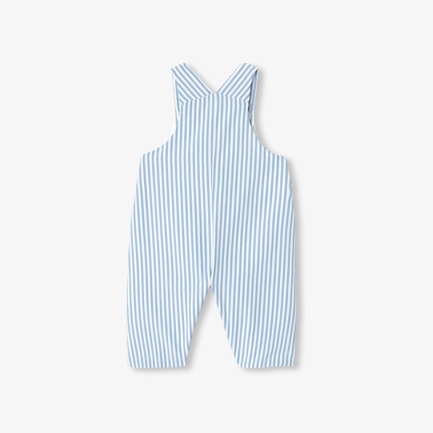 Baby boy striped poplin overalls - bleu/blanc