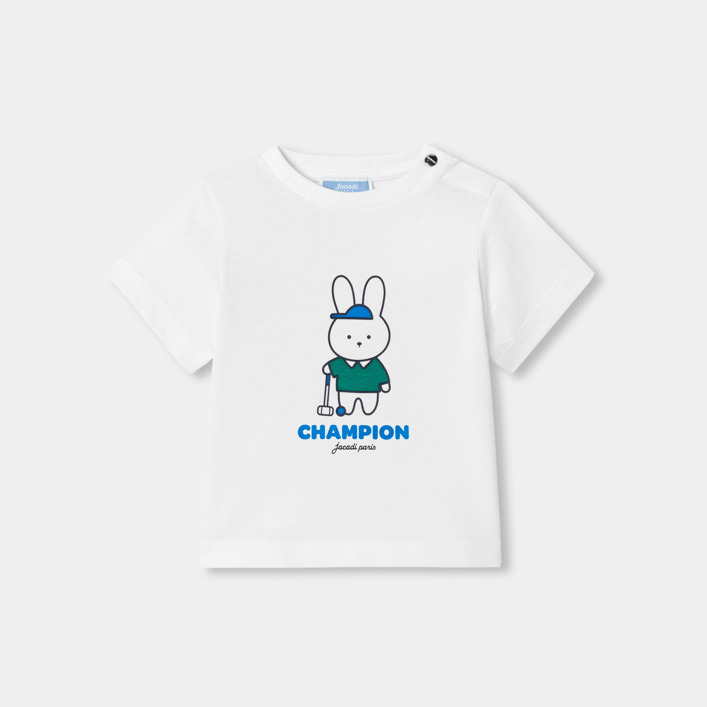 Baby short-sleeved cotton T-shirt - blanc jacadi