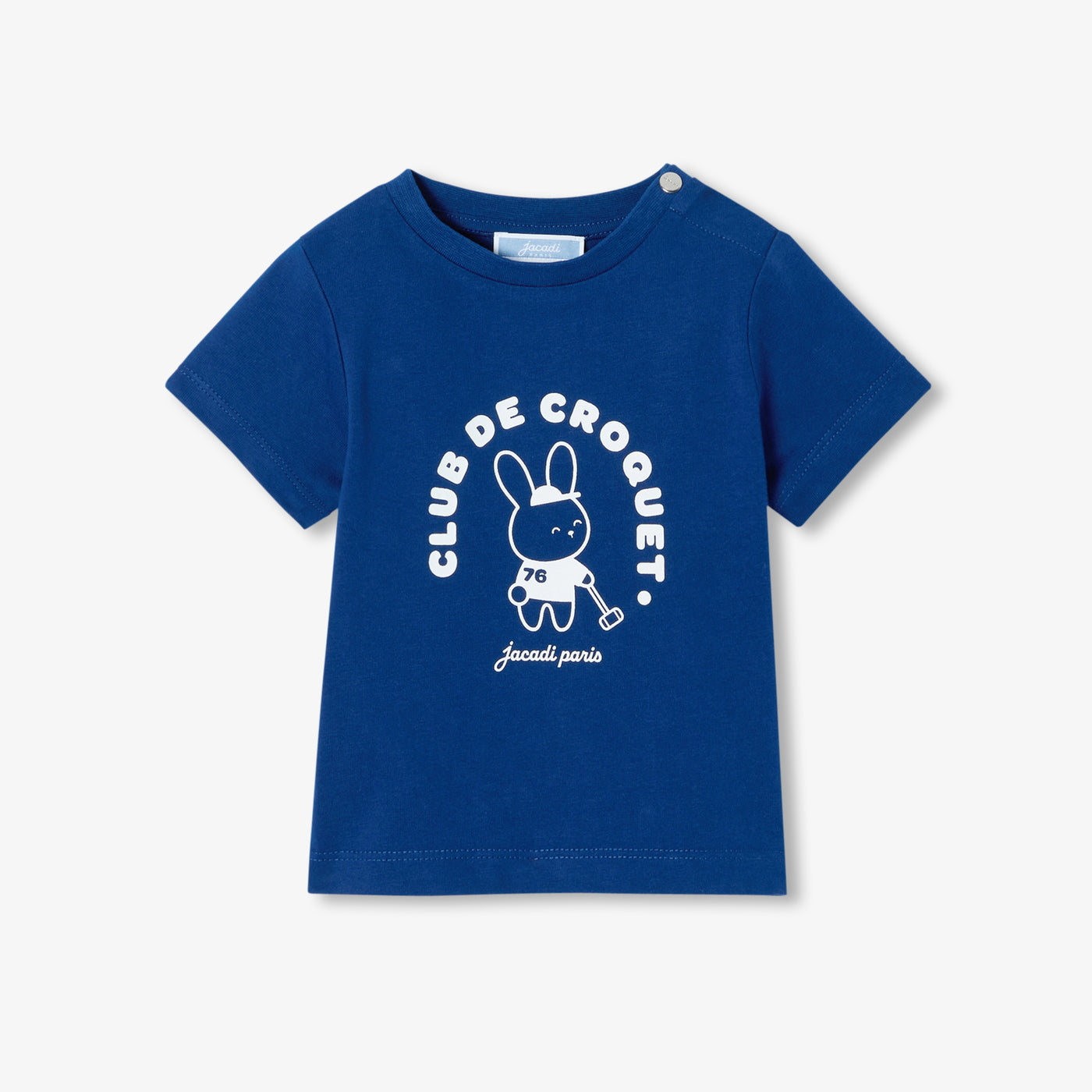 Baby short-sleeved cotton T-shirt - bleu fonce
