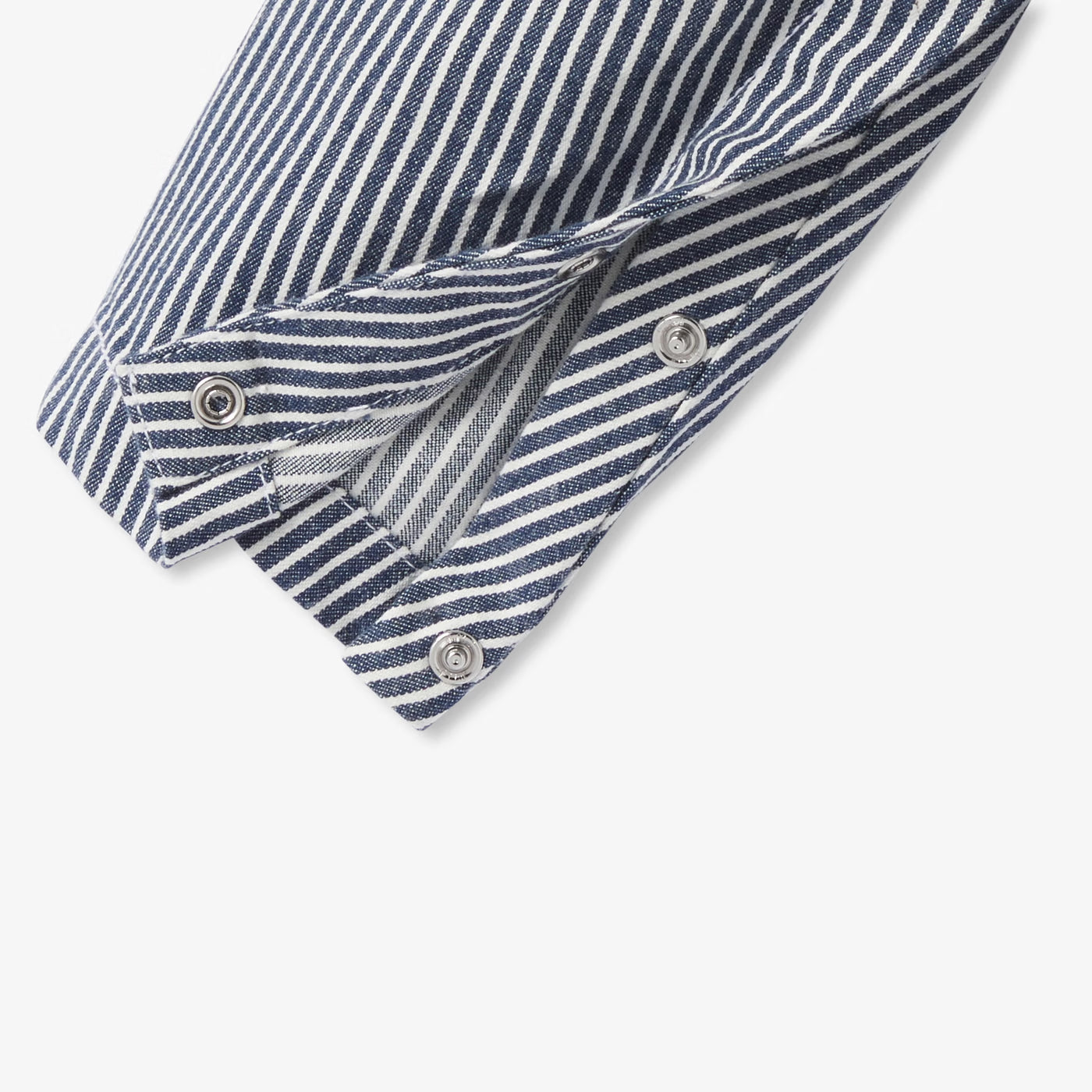 Baby overalls in striped twill - blue/white