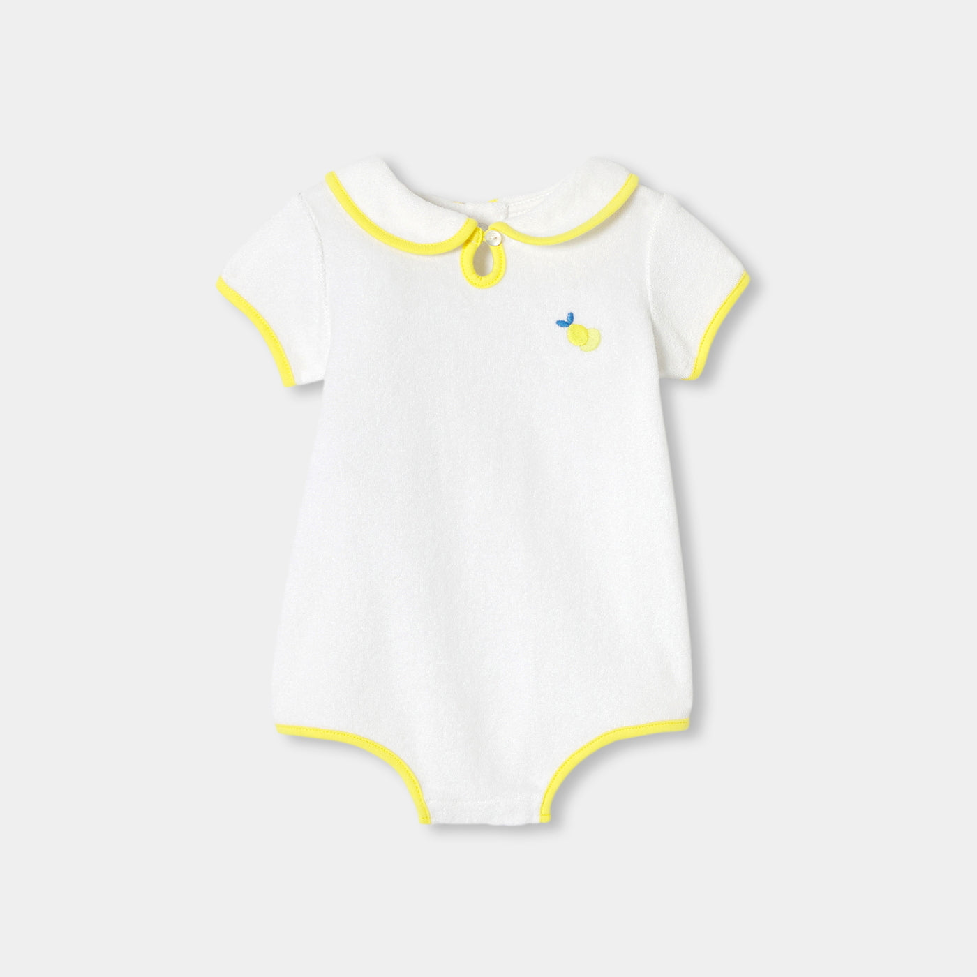Baby girl French terry cotton romper - blanc jacadi