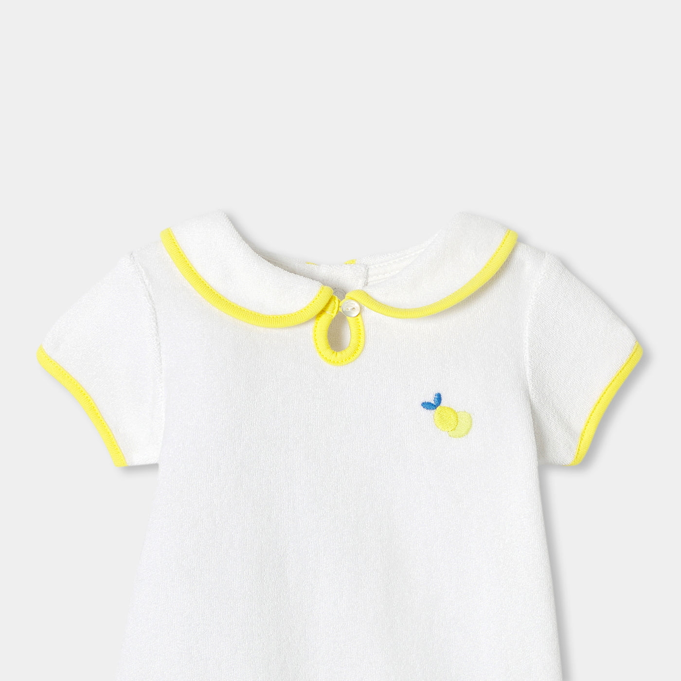 Baby girl French terry cotton romper - blanc jacadi