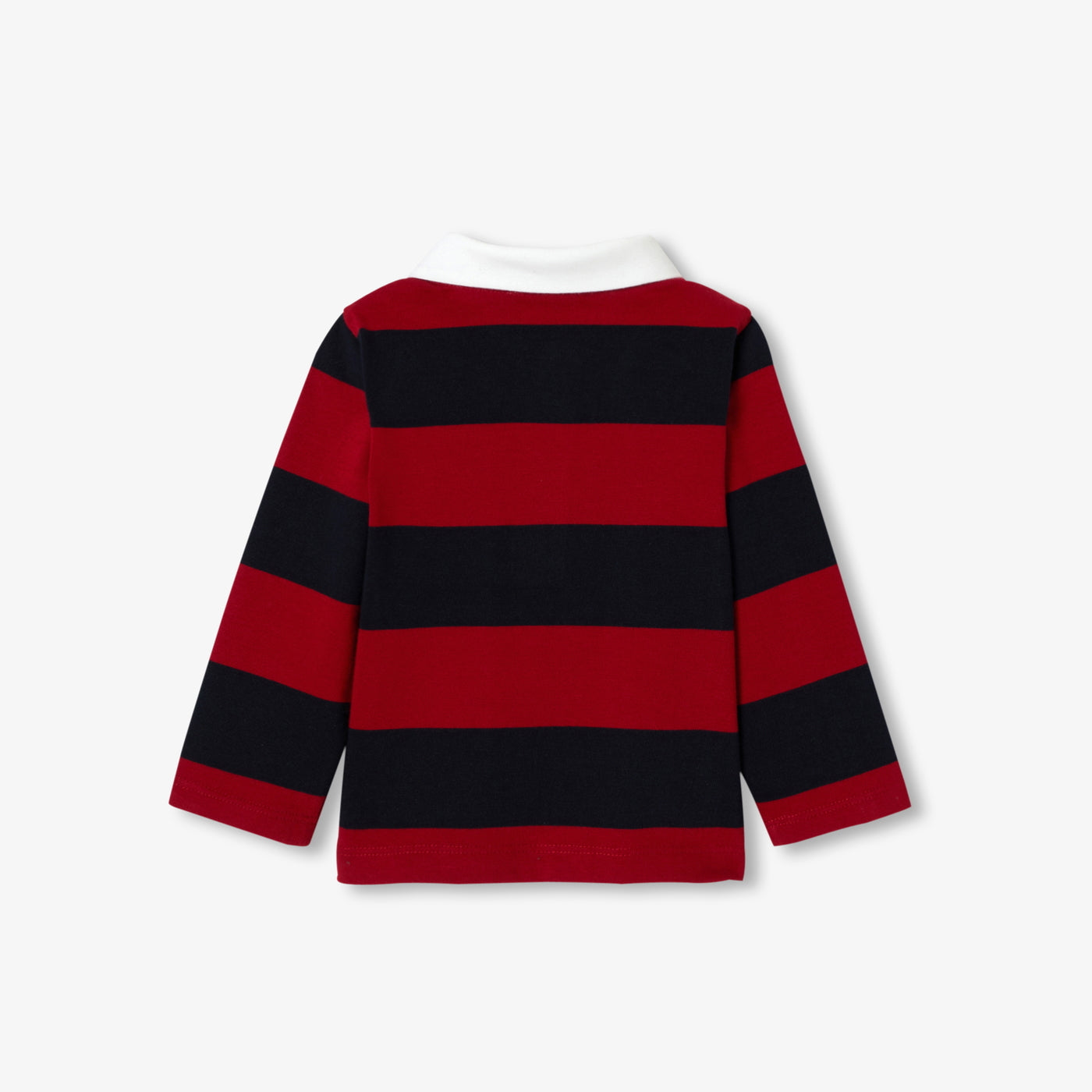 Baby boy long-sleeved polo shirt - marine/rouge