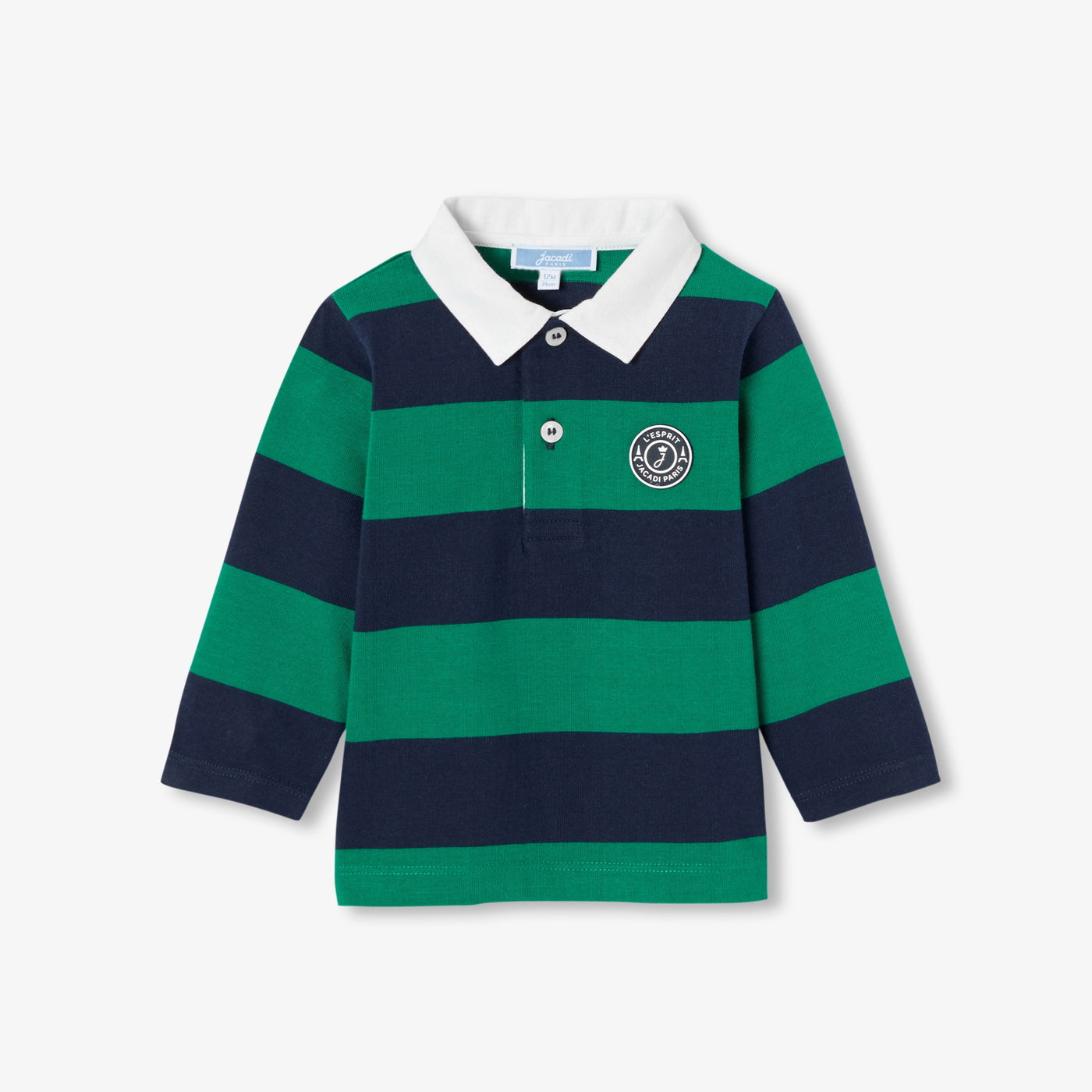 Baby boy long-sleeved polo shirt - marine/vert