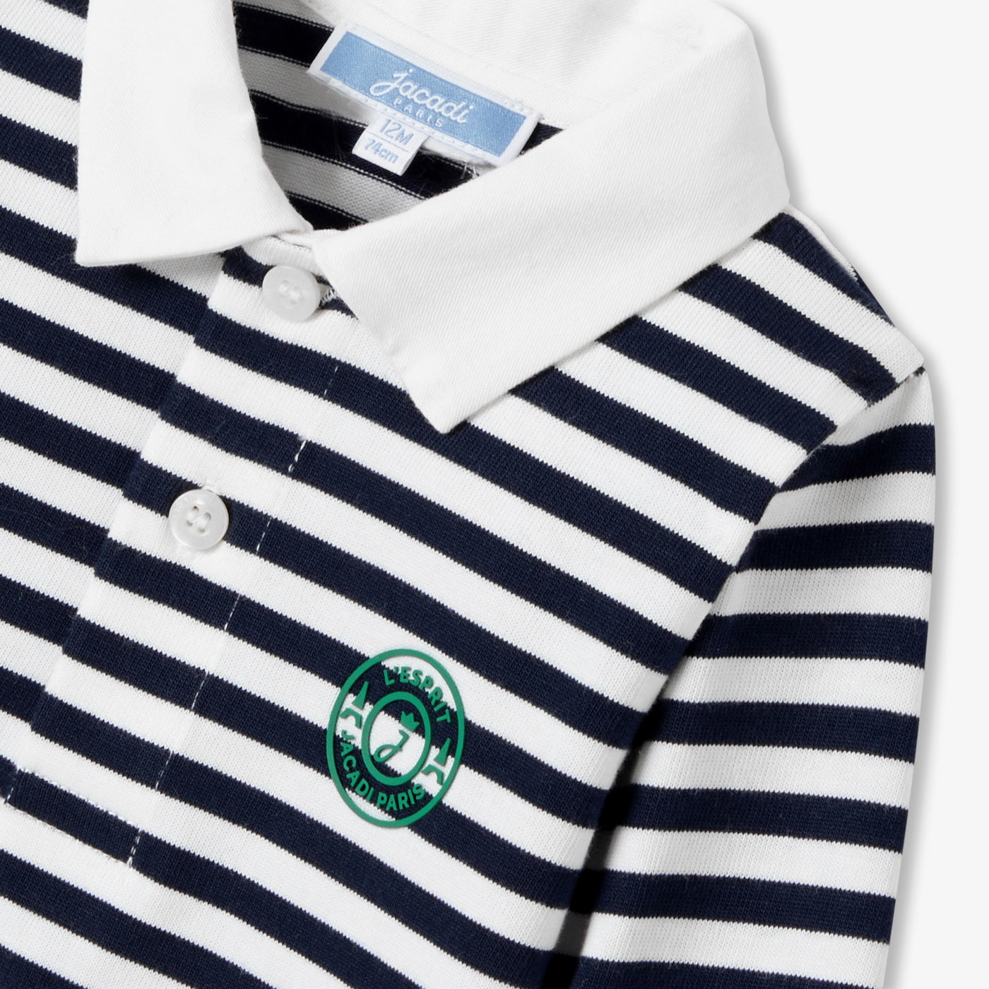 Baby boy long-sleeved bodysuit - marine/blanc