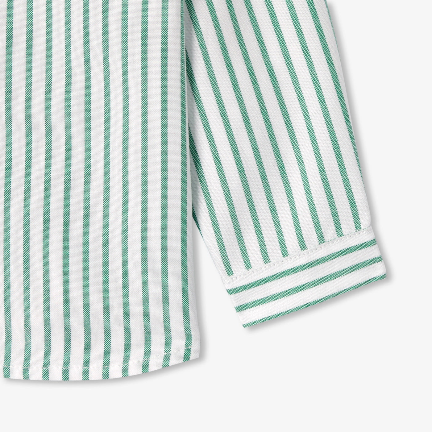 Baby boy striped oxford cotton shirt - blanc/vert